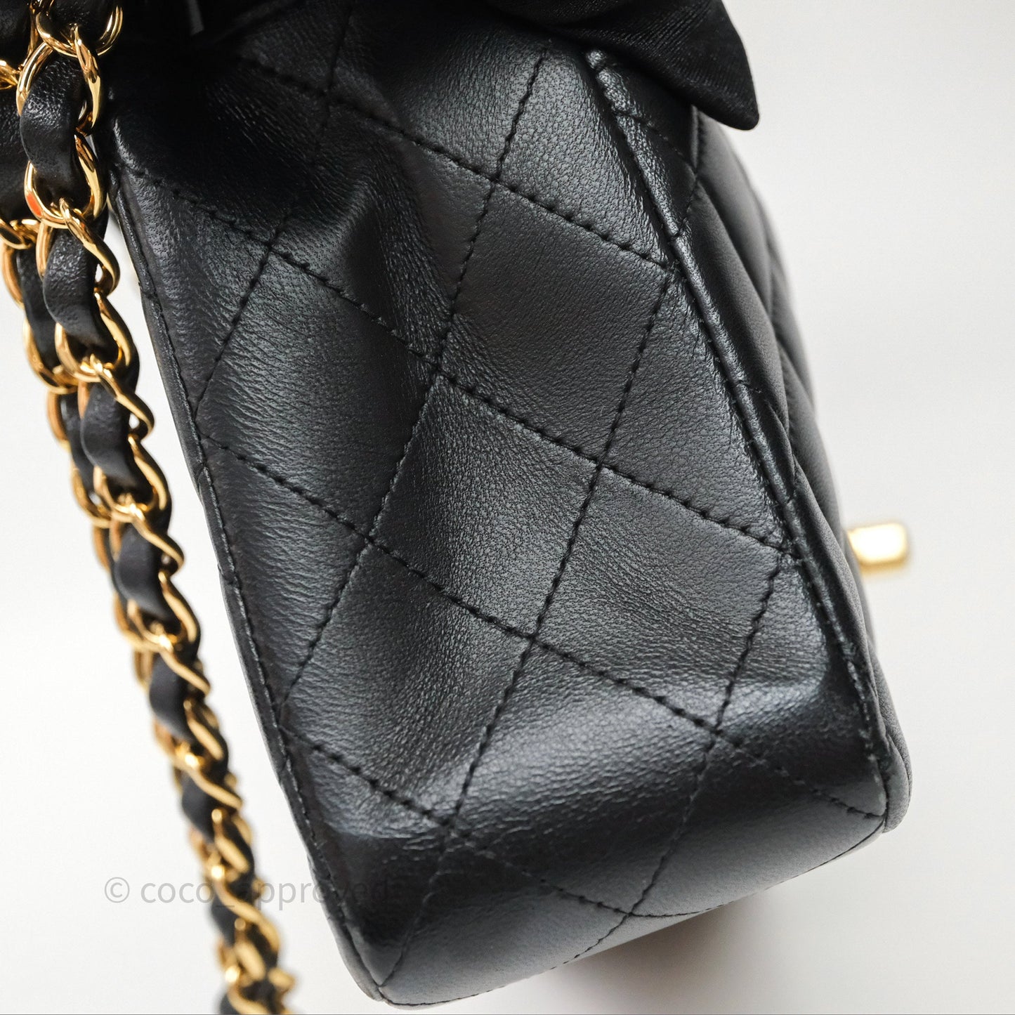 Chanel Small Classic Flap Quilted Black Lambskin Gold Hardware