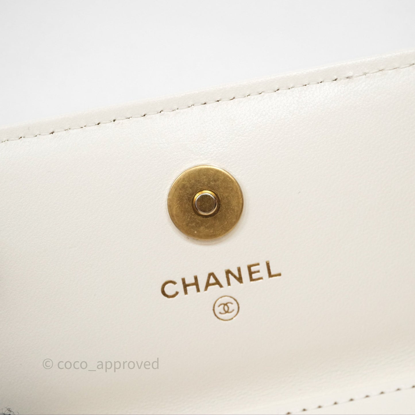 Chanel 19 Clutch With Chain Ivory White Lambskin Mixed Hardware