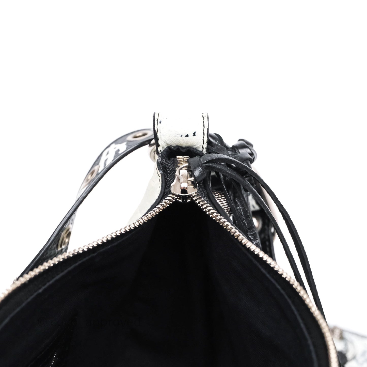 Balenciaga Small Agneau Arena Graffiti Le Cagole Shoulder Bag Black/ White