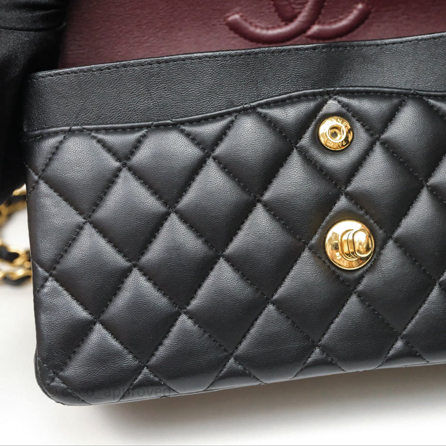 Chanel Small Classic Flap Quilted Black Lambskin Gold Hardware