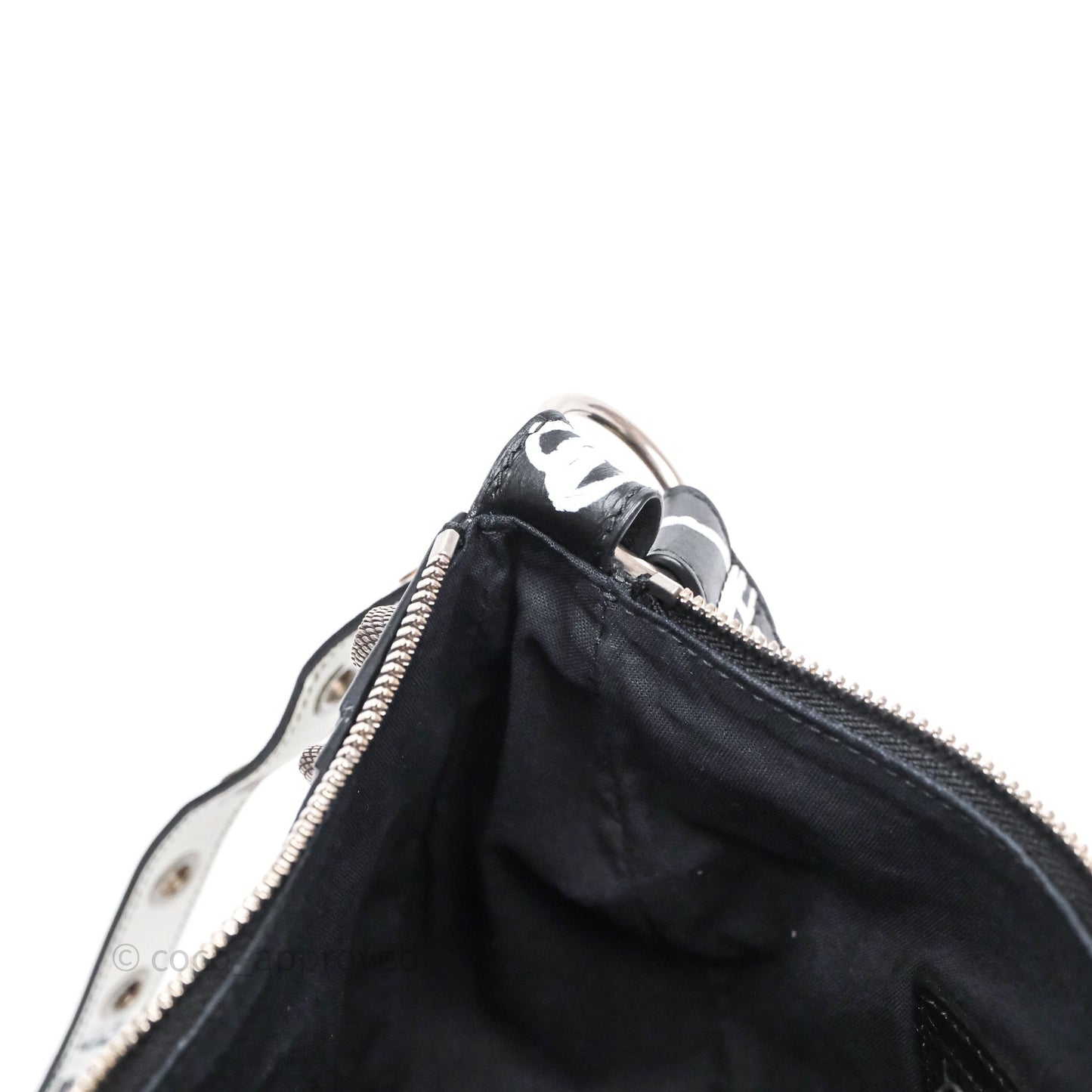Balenciaga Small Agneau Arena Graffiti Le Cagole Shoulder Bag Black/ White