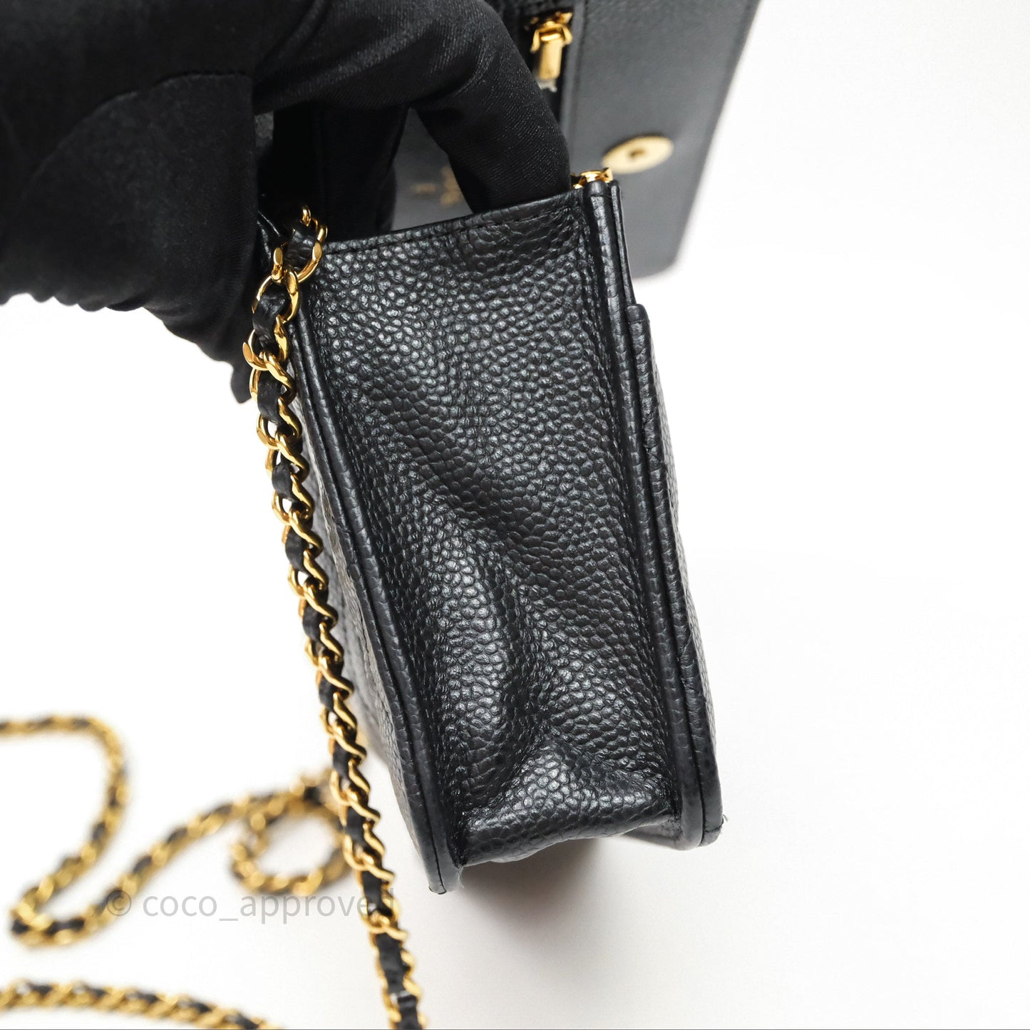 Chanel Quilted WOC Black Caviar Gold Hardware