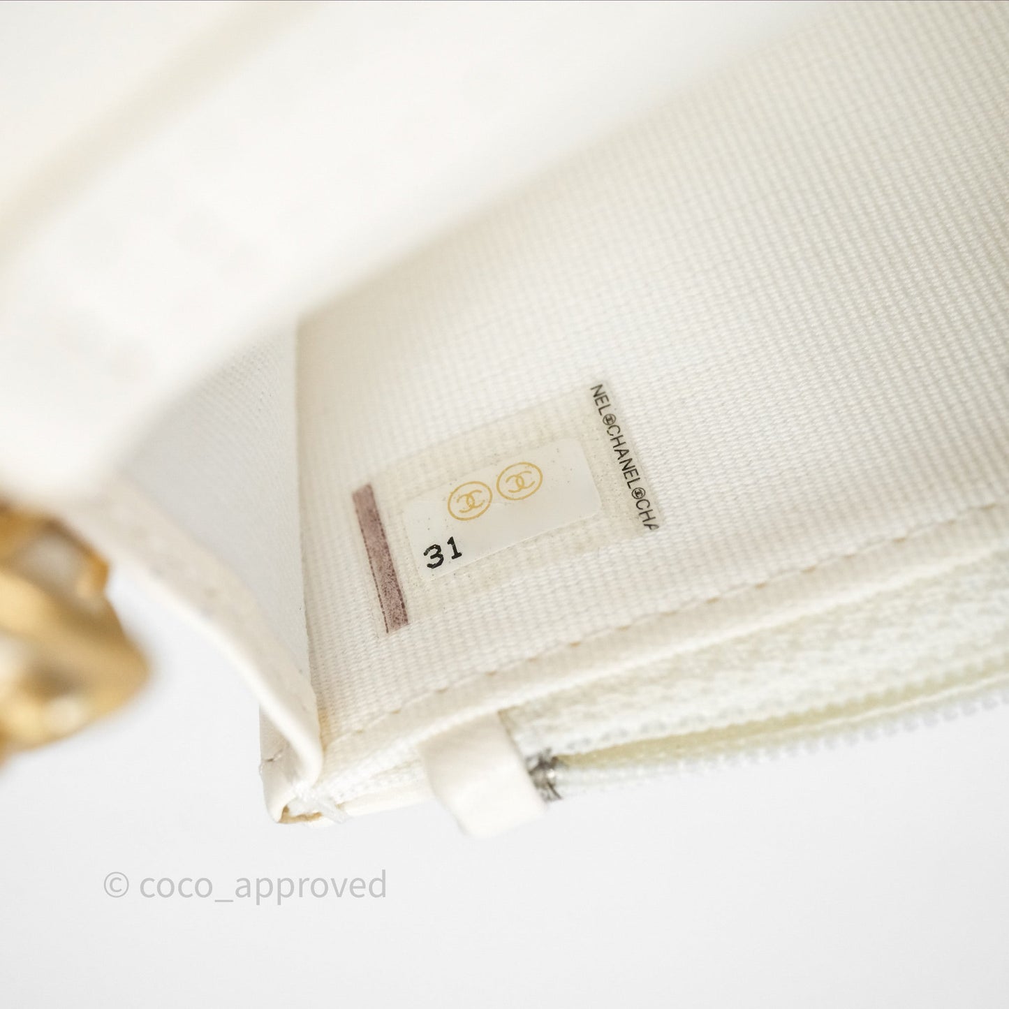 Chanel 19 Clutch With Chain Ivory White Lambskin Mixed Hardware