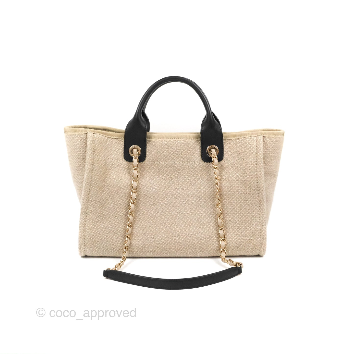 Chanel New Small Deauville Black/Taupe Canvas