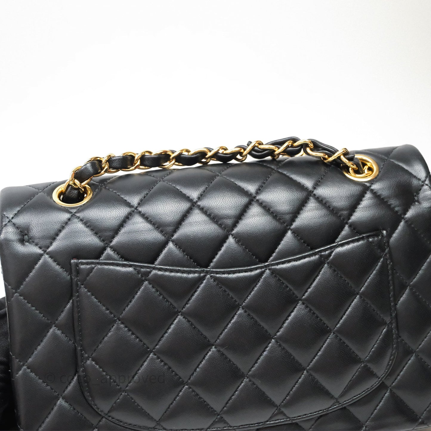 Chanel Small Classic Flap Quilted Black Lambskin Gold Hardware