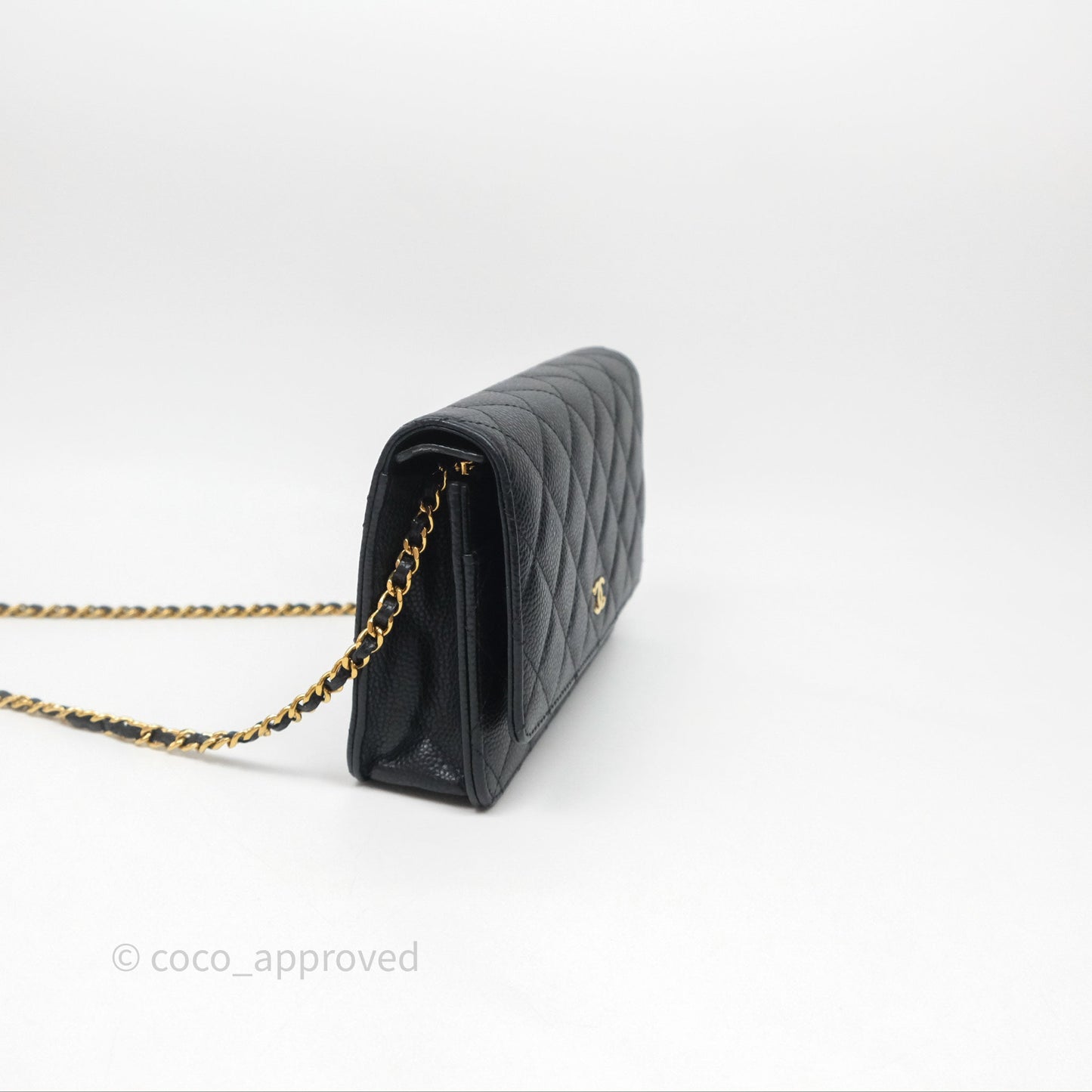 Chanel Quilted WOC Black Caviar Gold Hardware