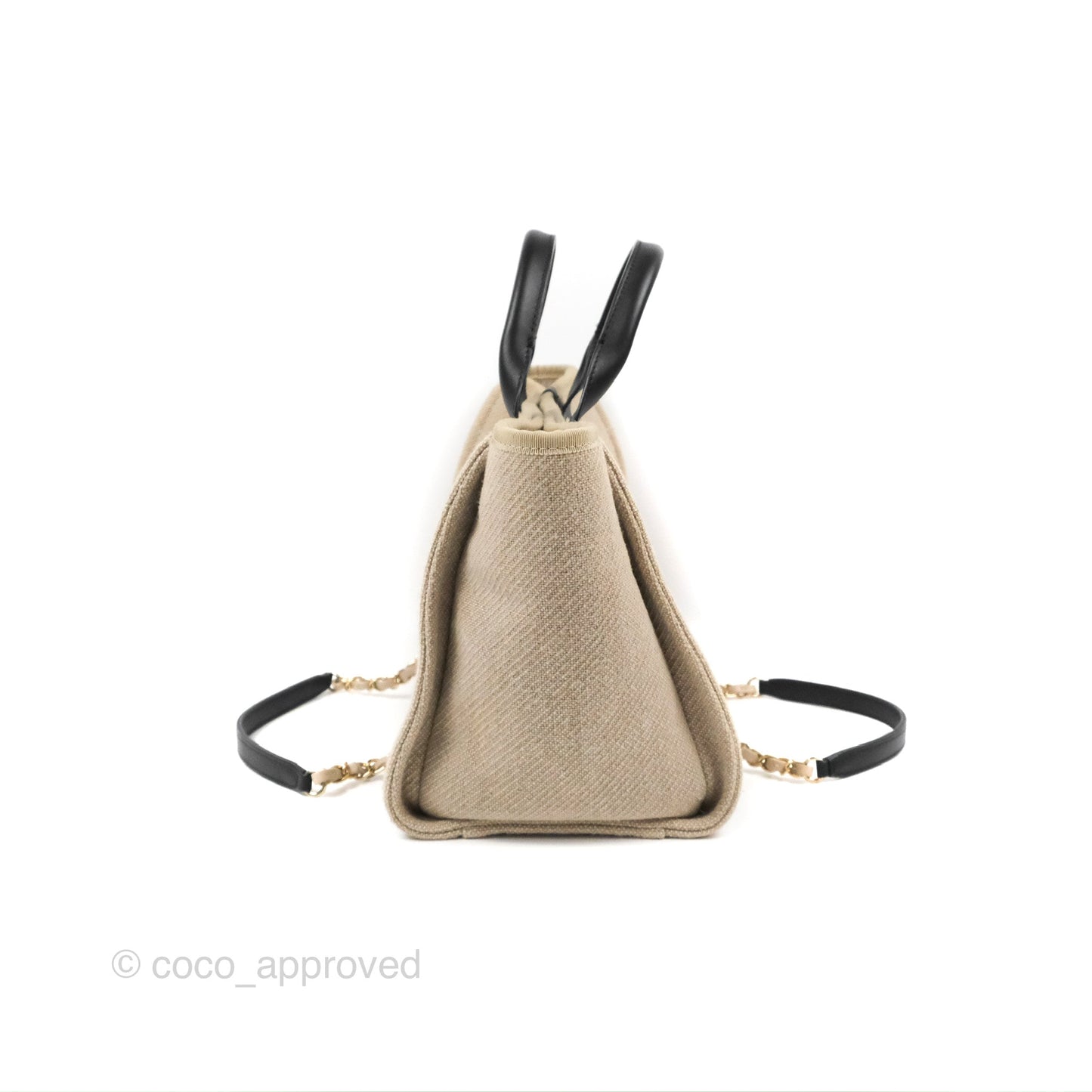 Chanel New Small Deauville Black/Taupe Canvas