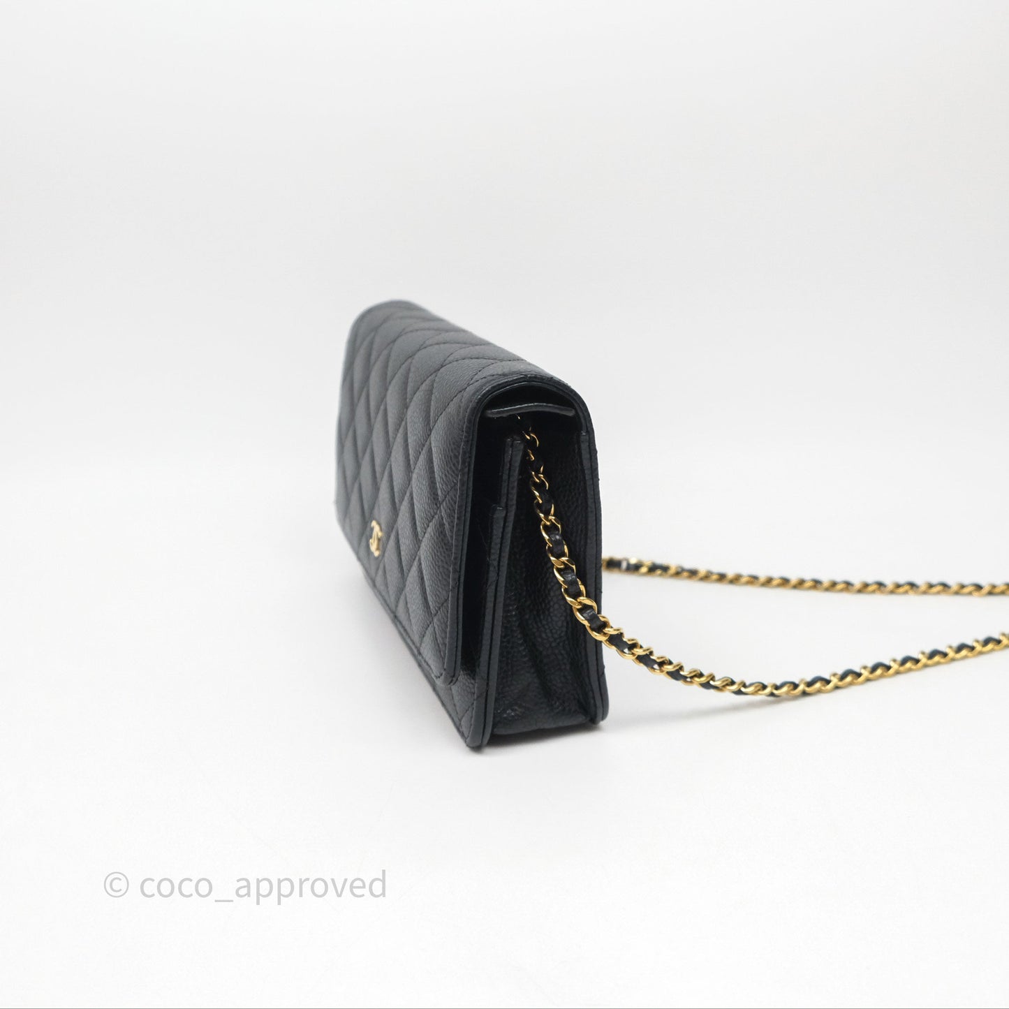 Chanel Quilted WOC Black Caviar Gold Hardware