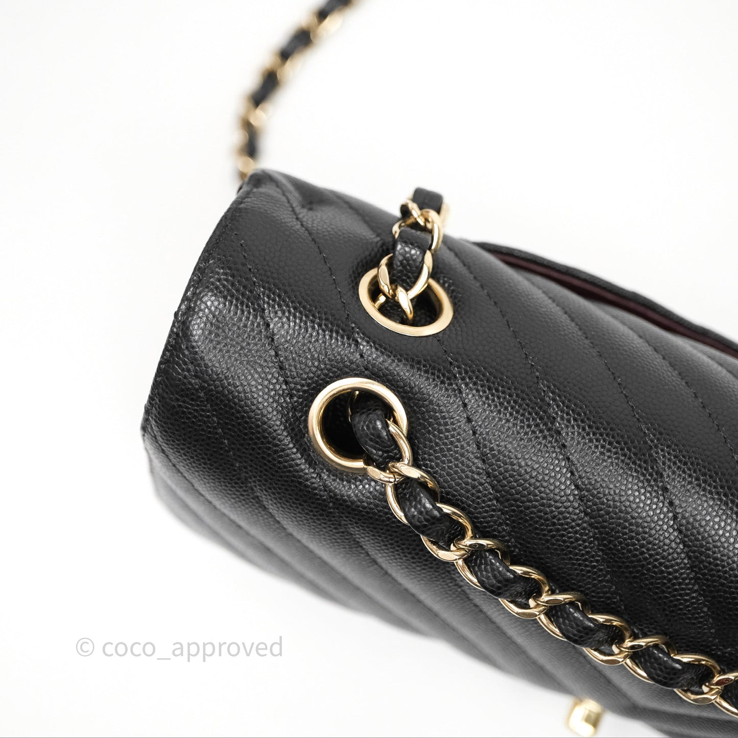 Chanel Classic M/L Medium Flap Chevron Black Caviar Gold Hardware