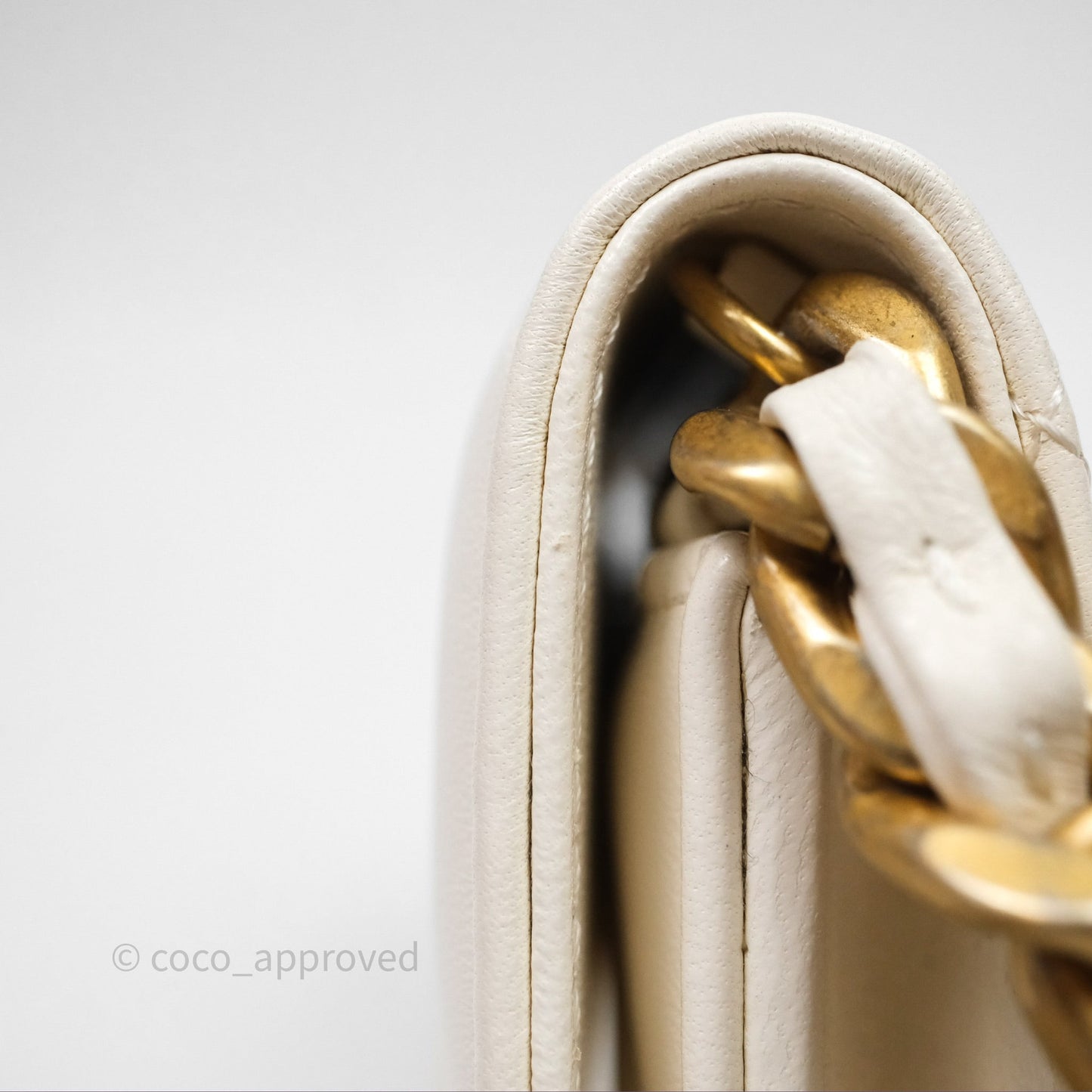 Chanel 19 Clutch With Chain Ivory White Lambskin Mixed Hardware