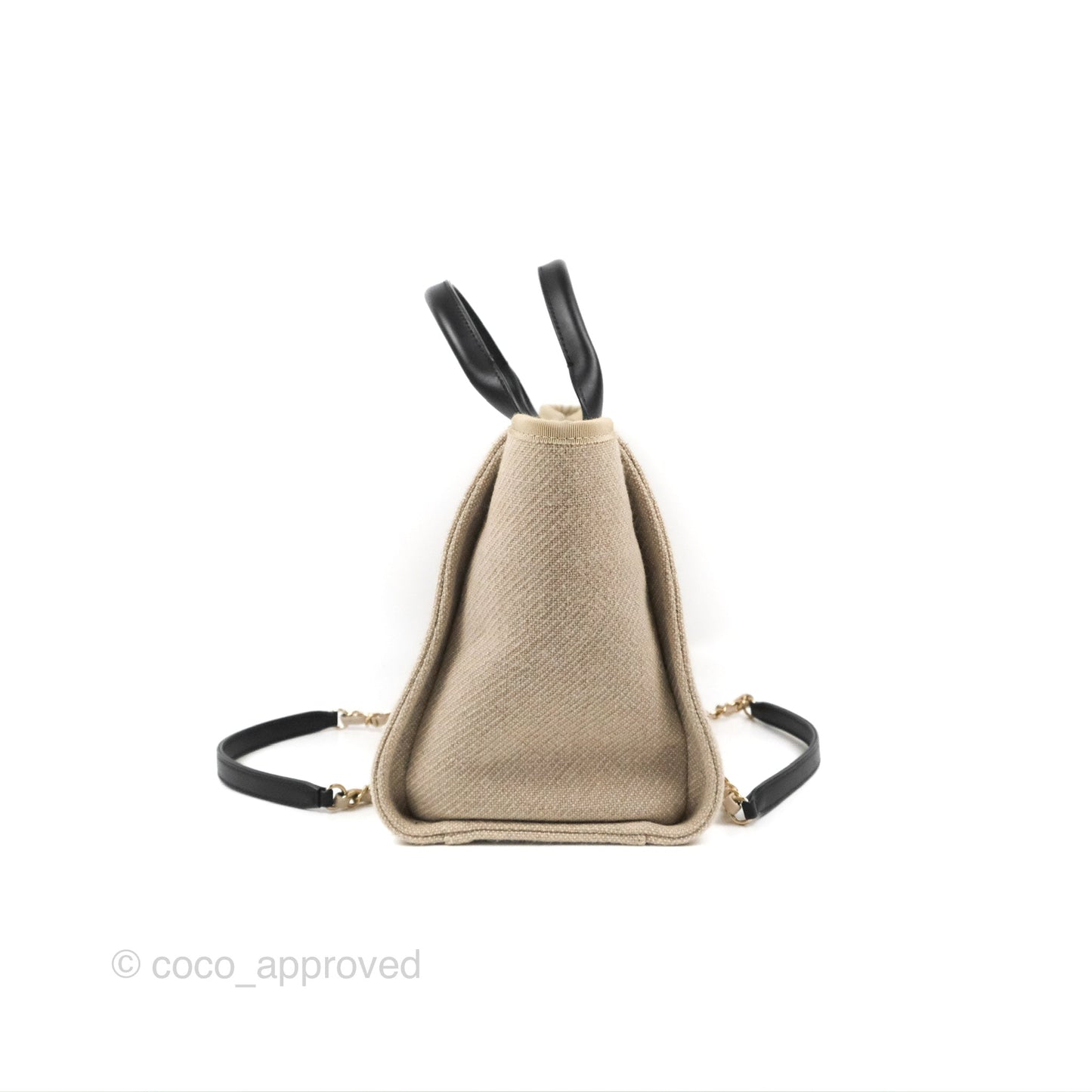 Chanel New Small Deauville Black/Taupe Canvas