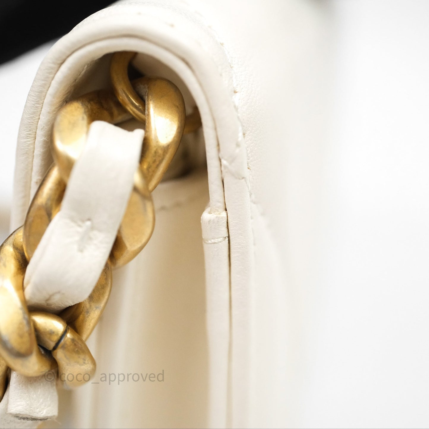Chanel 19 Clutch With Chain Ivory White Lambskin Mixed Hardware