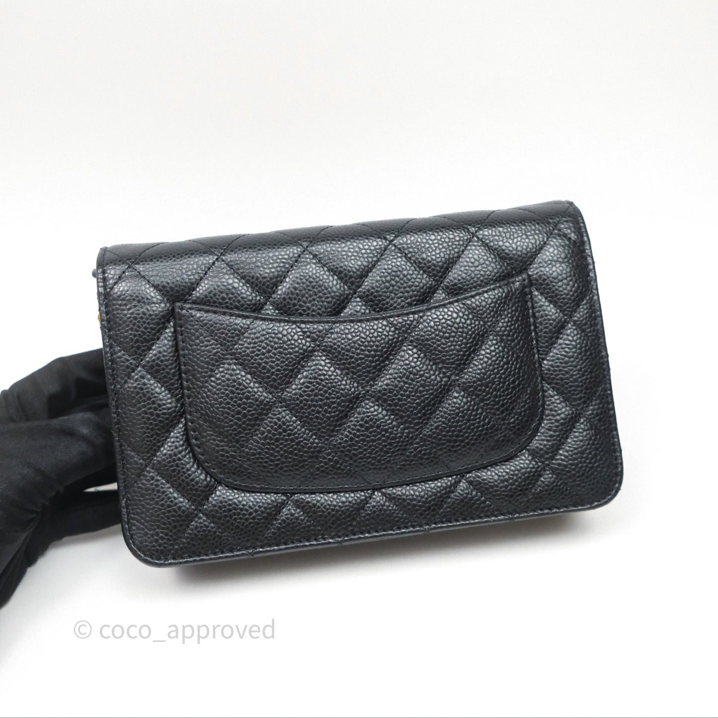 Chanel Quilted WOC Black Caviar Gold Hardware