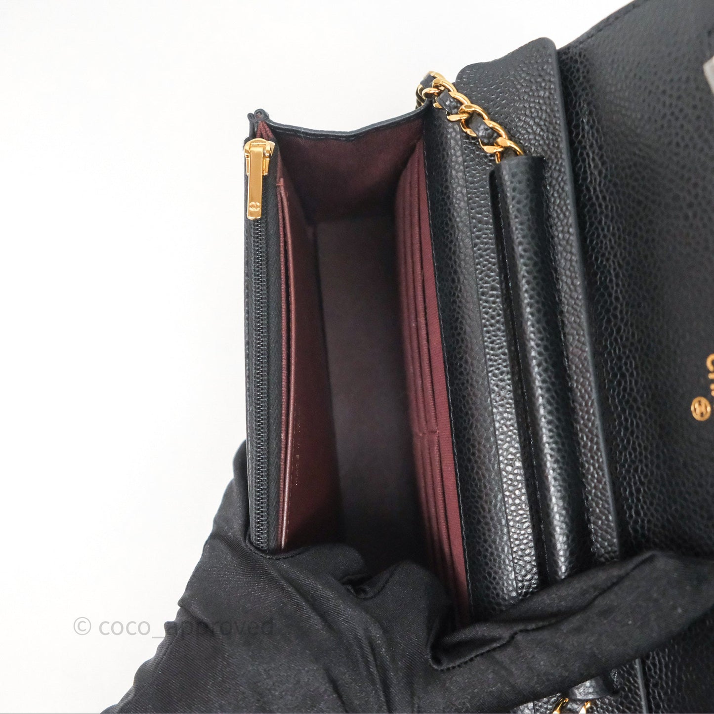 Chanel Quilted WOC Black Caviar Gold Hardware