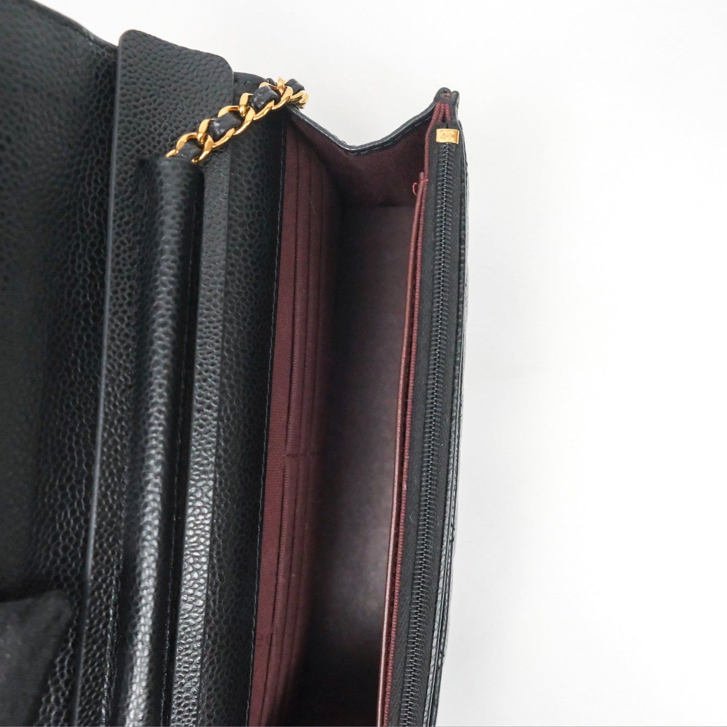 Chanel Quilted WOC Black Caviar Gold Hardware
