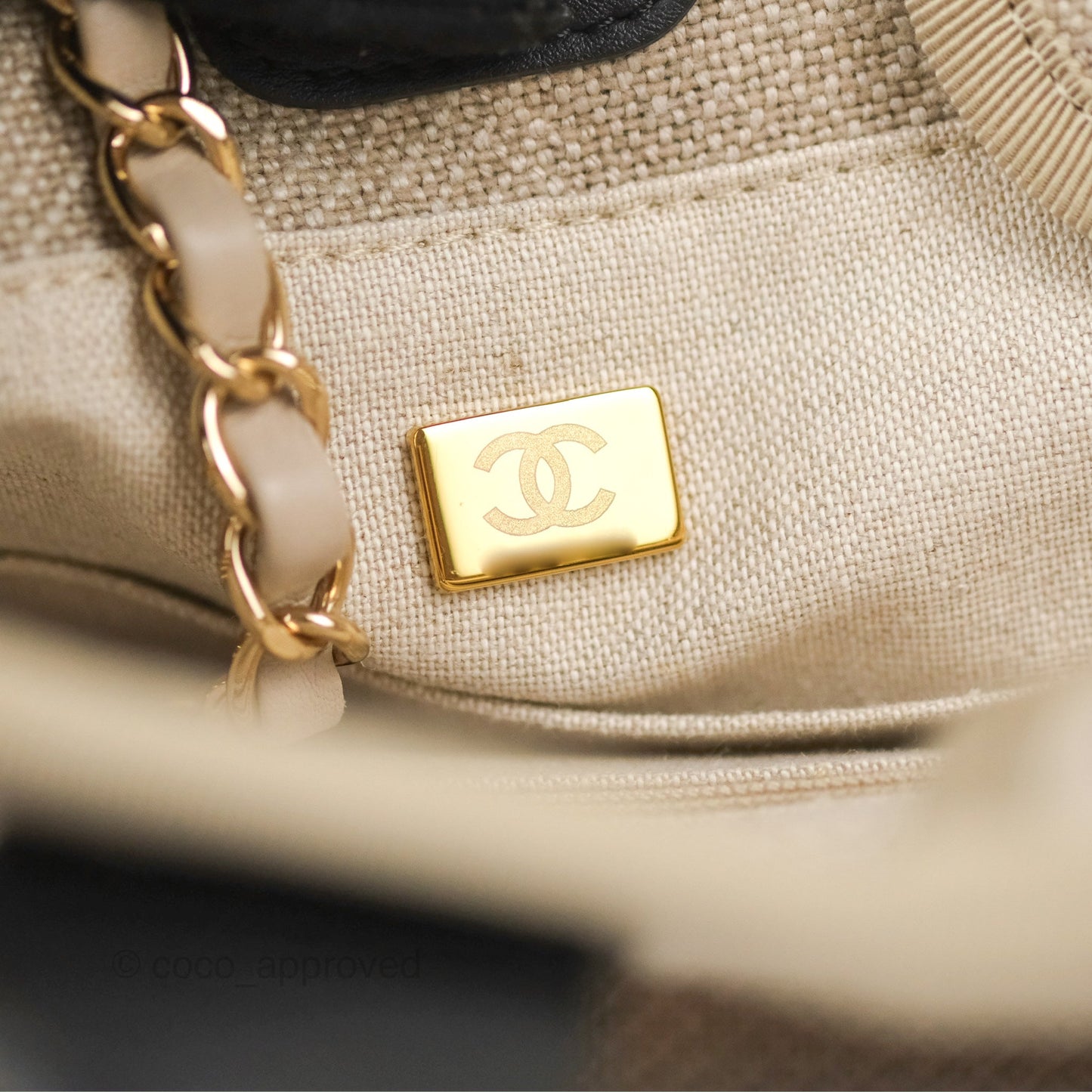 Chanel New Small Deauville Black/Taupe Canvas