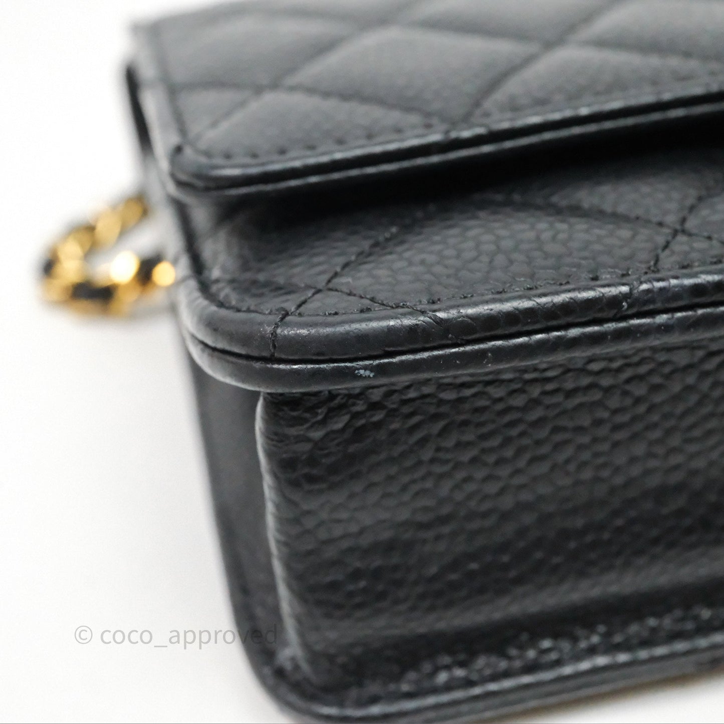Chanel Quilted WOC Black Caviar Gold Hardware
