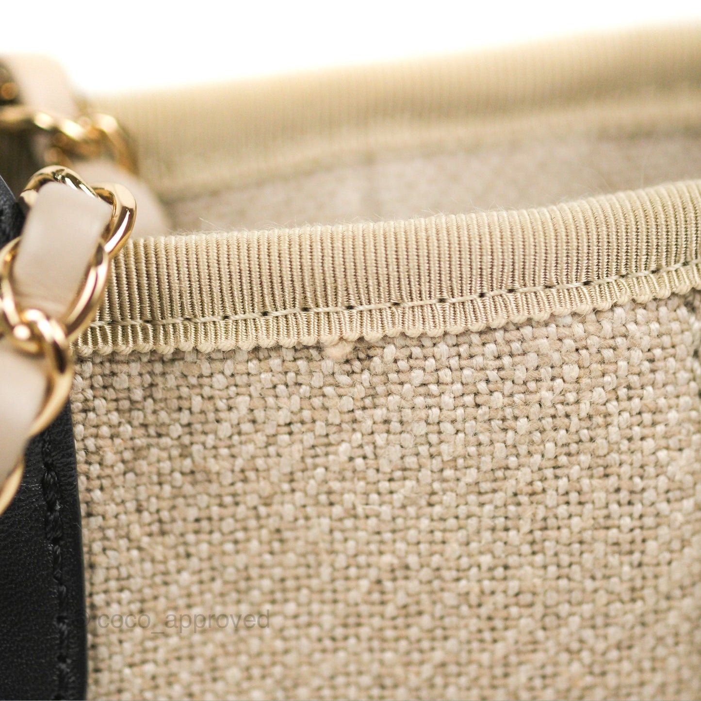 Chanel New Small Deauville Black/Taupe Canvas