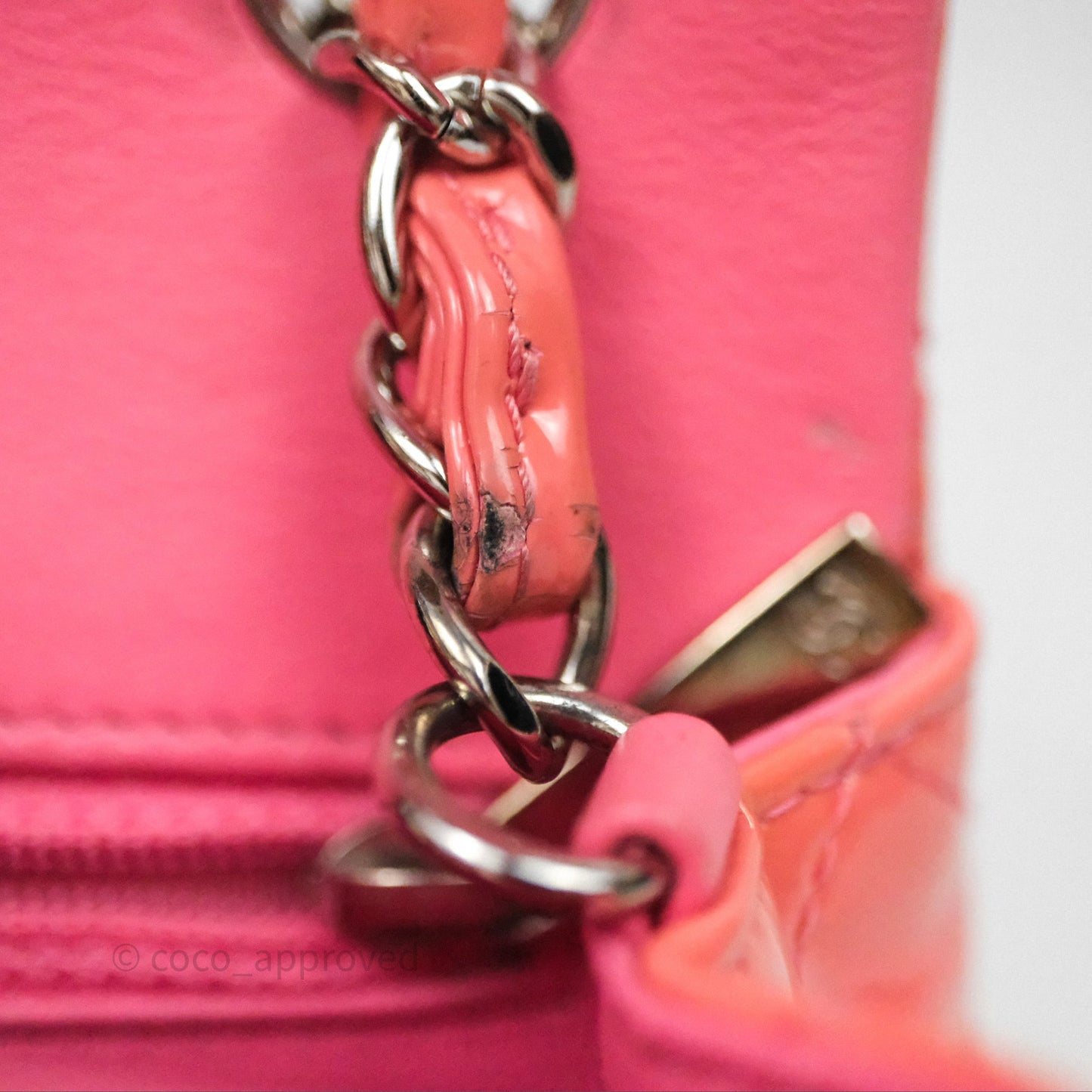 Chanel Quilted Mini Rectangular Pink Patent Silver Hardware