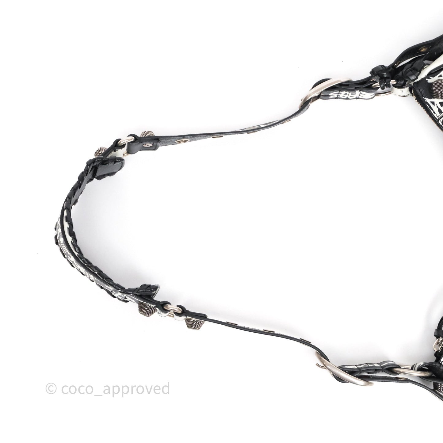 Balenciaga Small Agneau Arena Graffiti Le Cagole Shoulder Bag Black/ White
