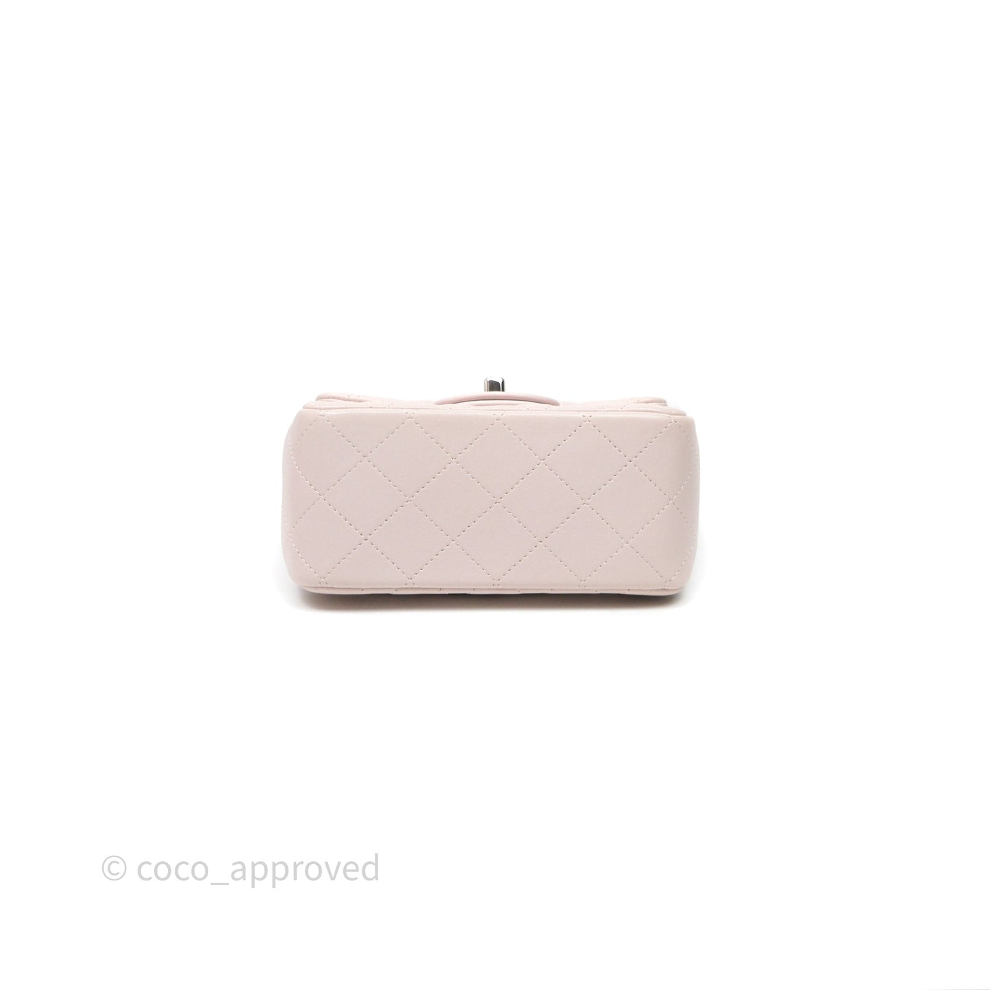 Chanel Mini Square Flap Quilted Lilac Lambskin Silver Hardware