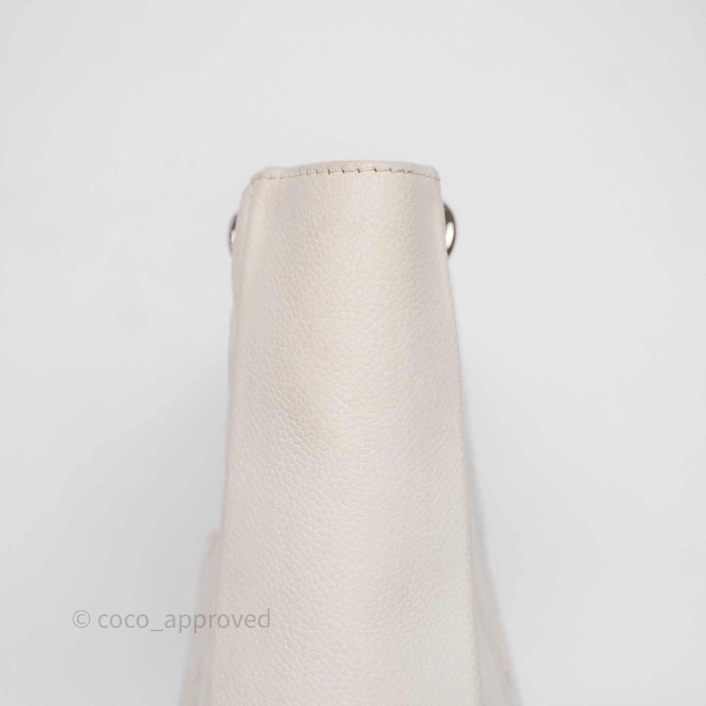 Chanel Vertical GST White Caviar Silver Hardware