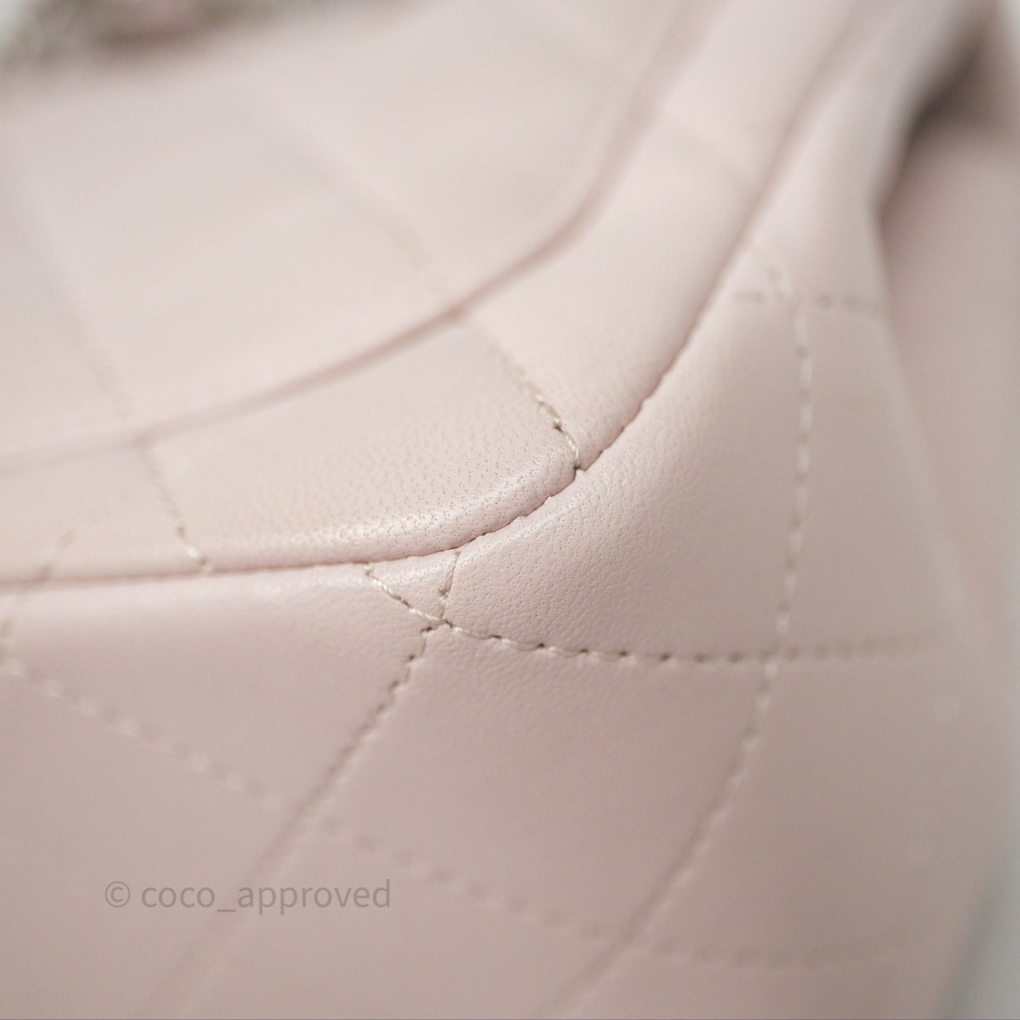 Chanel Mini Square Flap Quilted Lilac Lambskin Silver Hardware