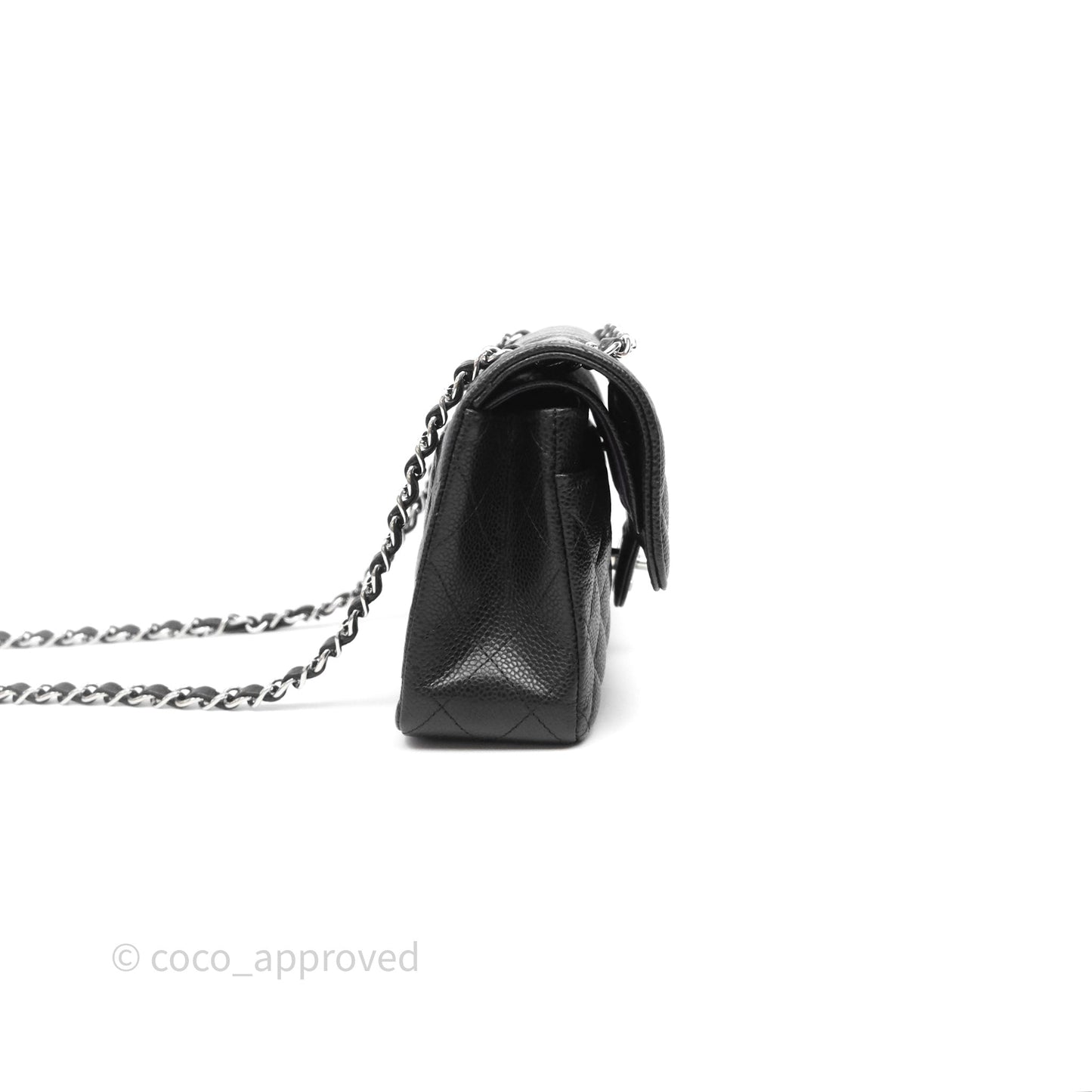 Chanel Small Classic Flap Quilted Black Caviar Silver Hardware