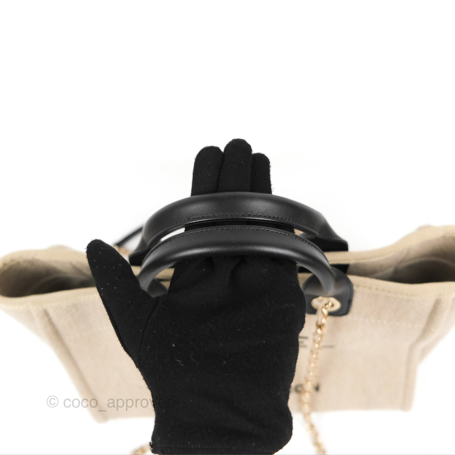Chanel New Small Deauville Black/Taupe Canvas