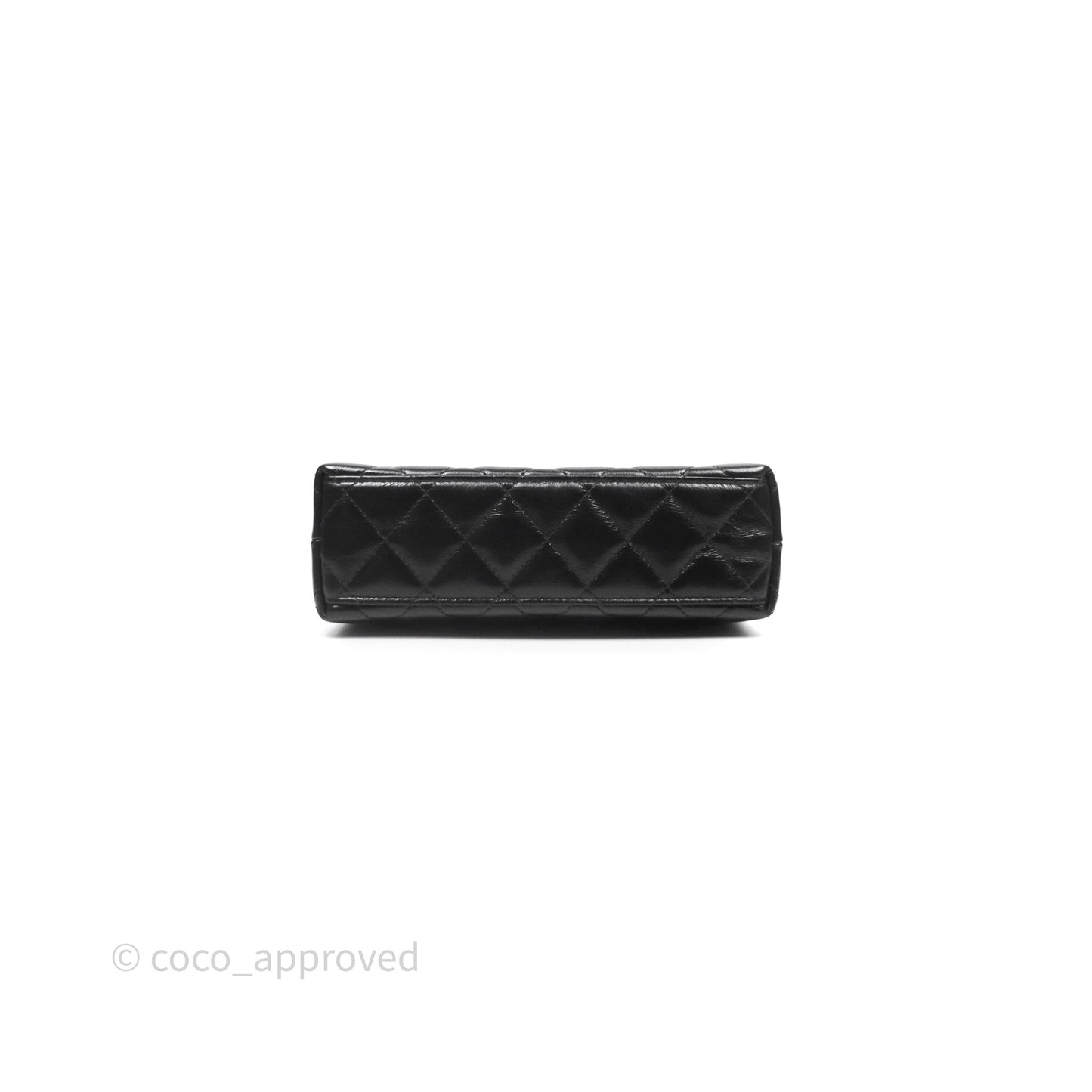Chanel Kelly Bag Quilted Black Shiny Crumpled Calfskin Aged Gold Hardware