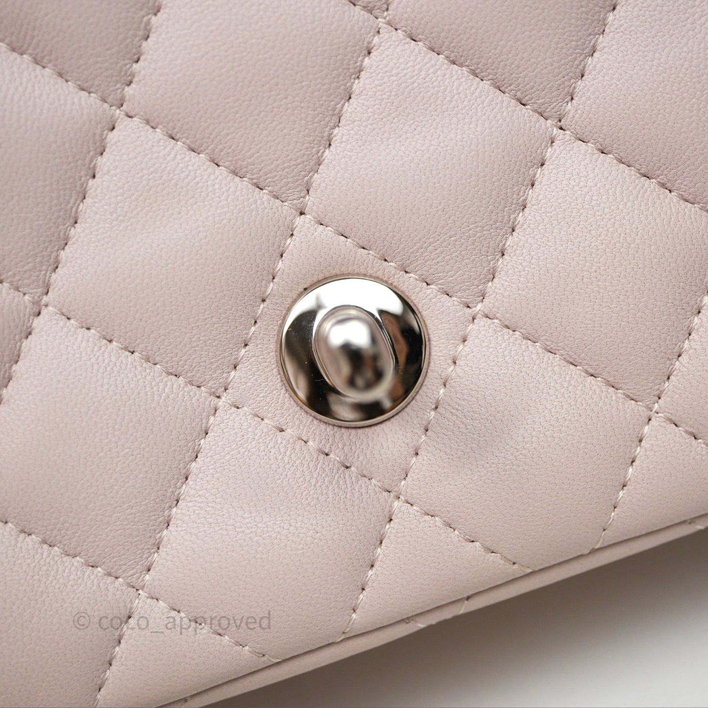 Chanel Mini Square Flap Quilted Lilac Lambskin Silver Hardware