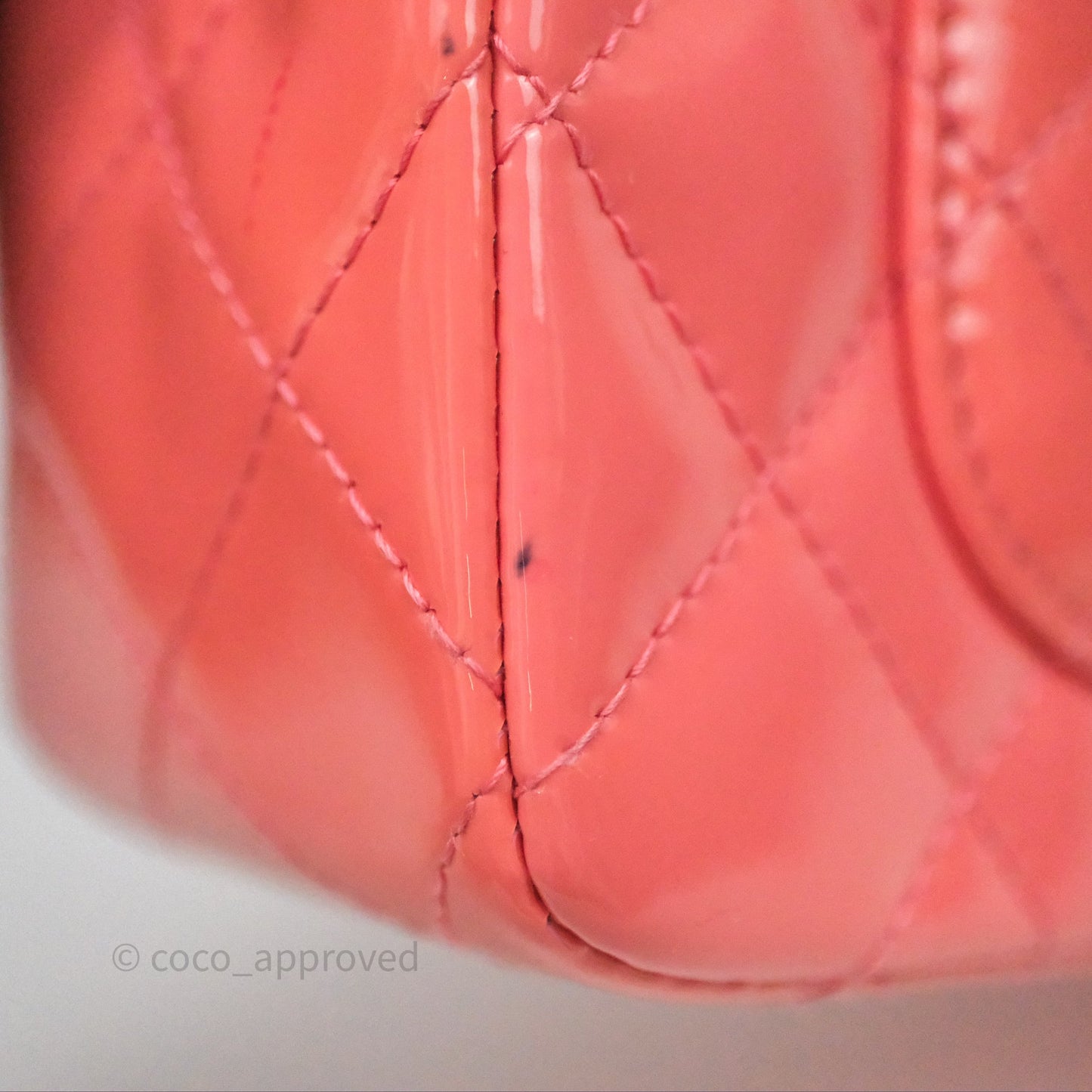 Chanel Quilted Mini Rectangular Pink Patent Silver Hardware