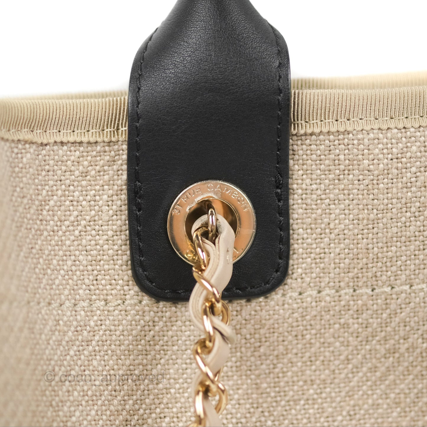 Chanel New Small Deauville Black/Taupe Canvas