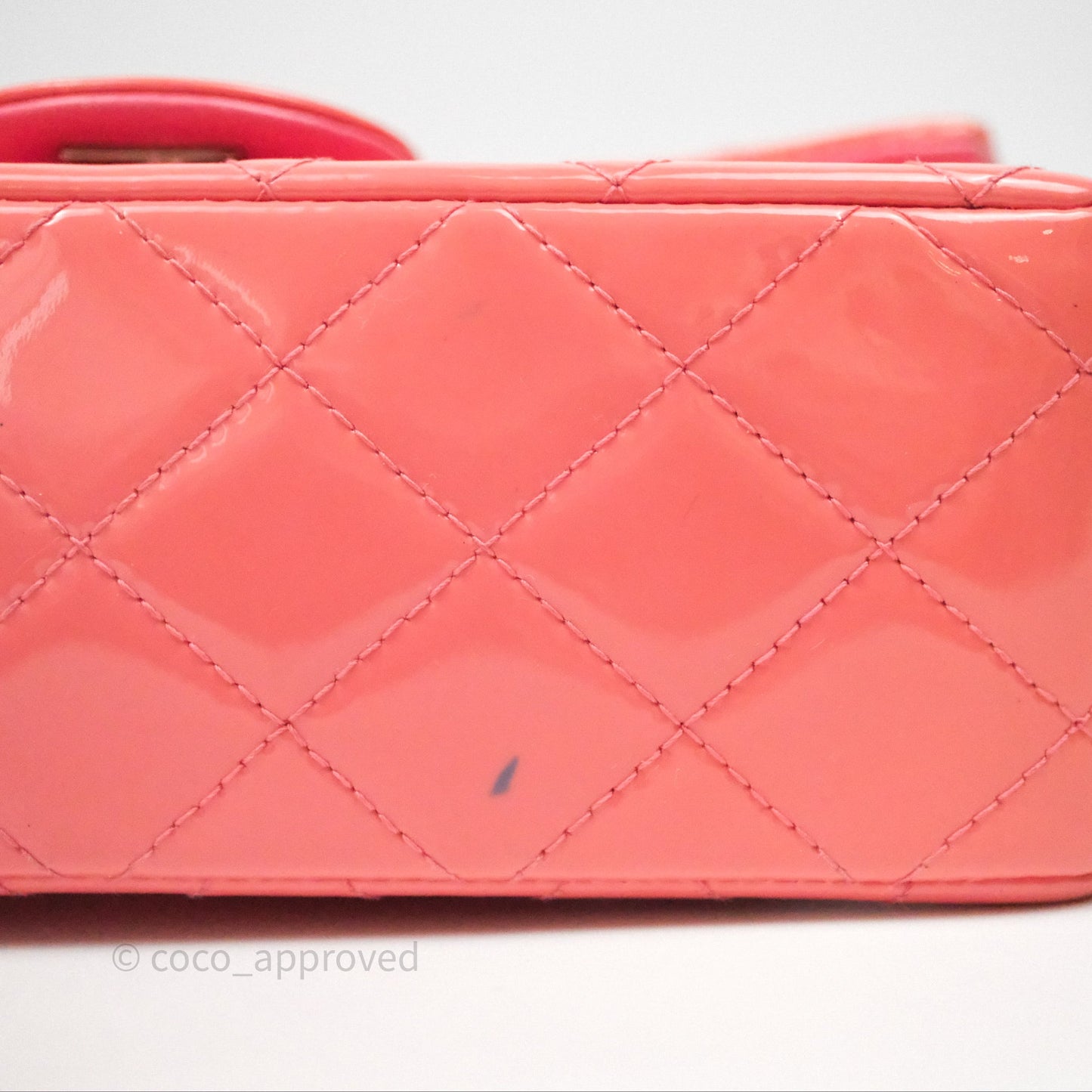 Chanel Quilted Mini Rectangular Pink Patent Silver Hardware