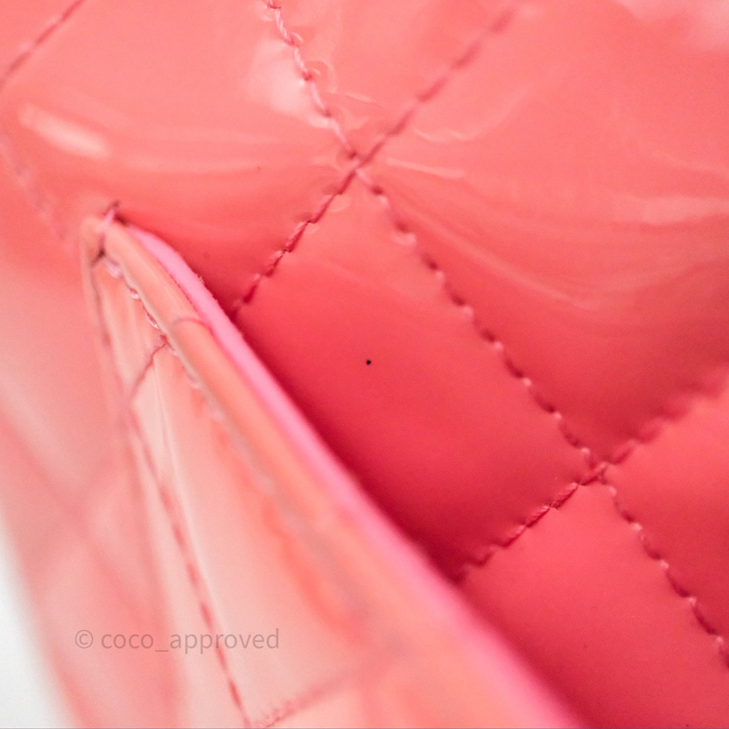 Chanel Quilted Mini Rectangular Pink Patent Silver Hardware