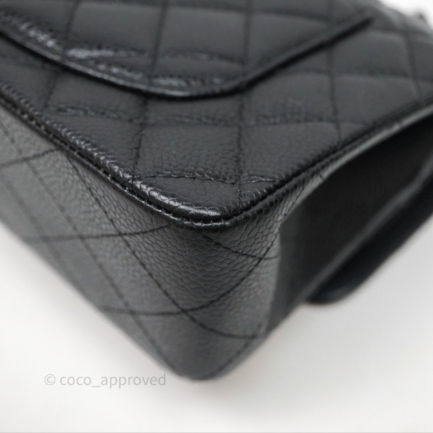 Chanel Small Classic Flap Quilted Black Caviar Silver Hardware
