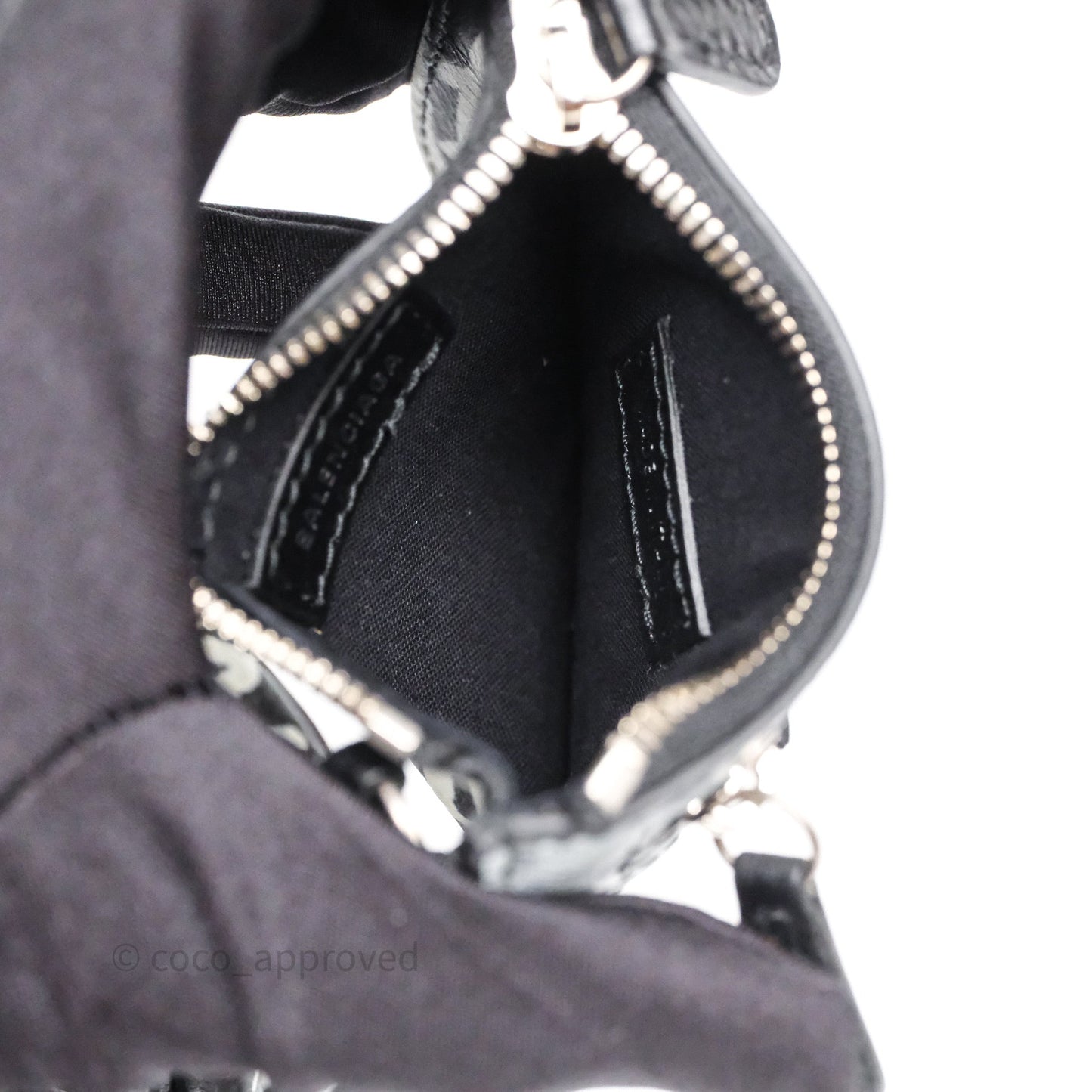 Balenciaga Small Agneau Arena Graffiti Le Cagole Shoulder Bag Black/ White
