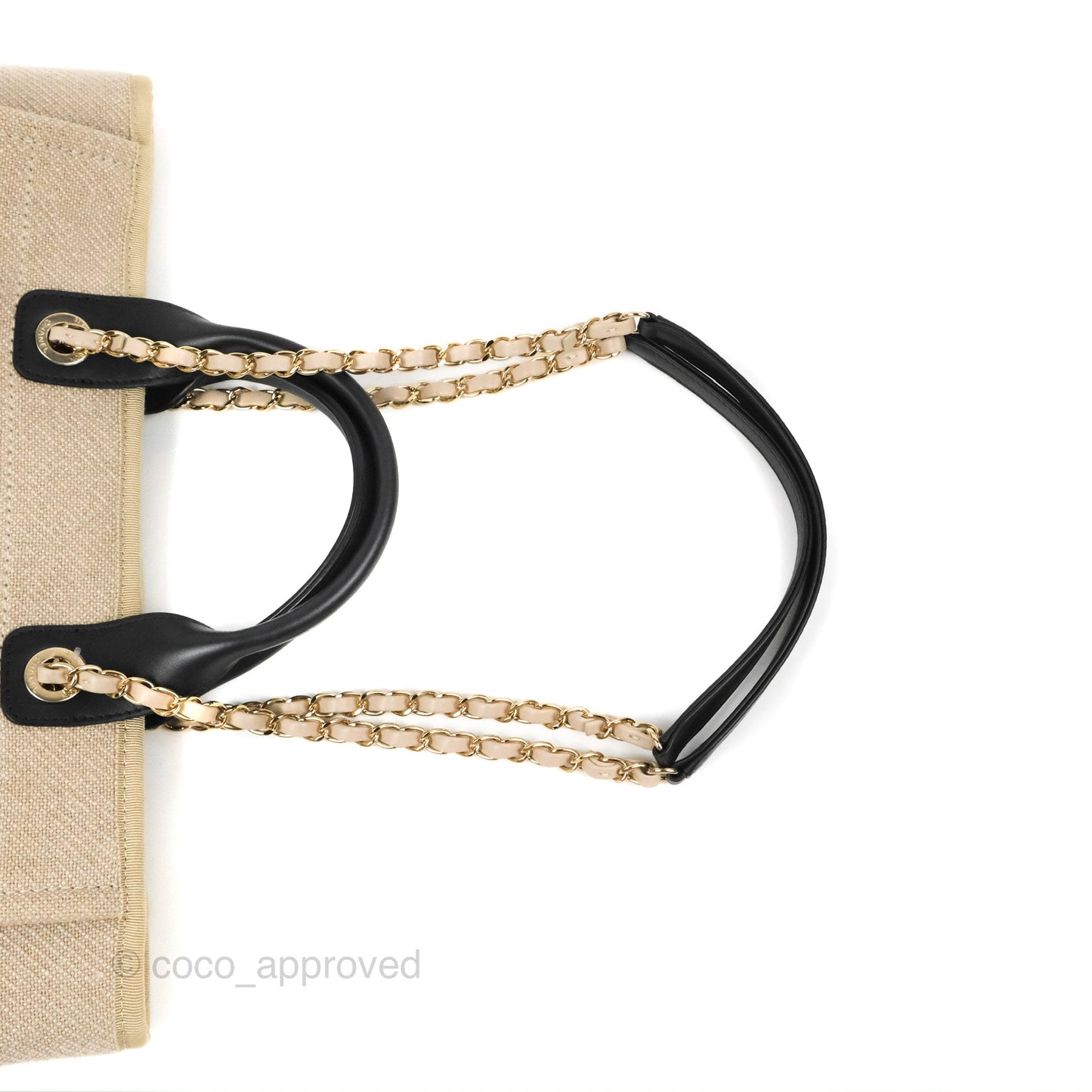 Chanel New Small Deauville Black/Taupe Canvas