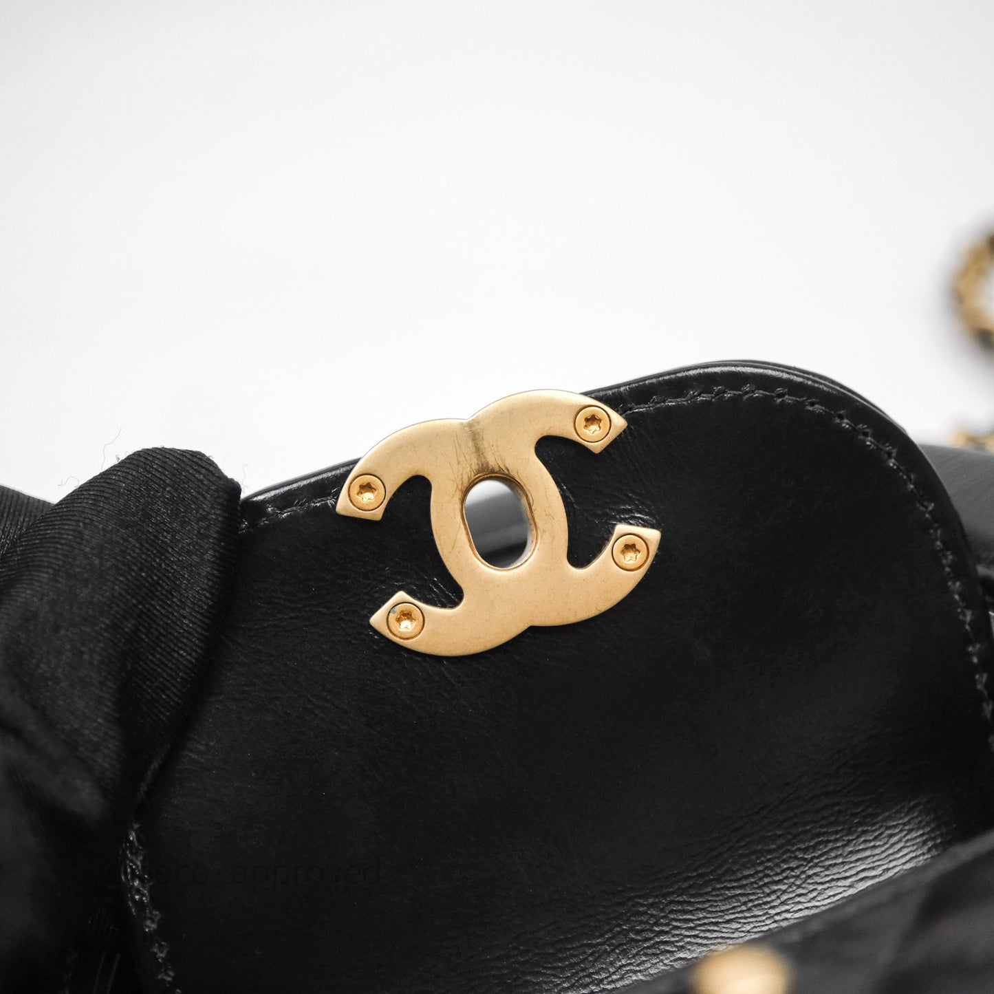 Chanel Kelly Bag Quilted Black Shiny Crumpled Calfskin Aged Gold Hardware