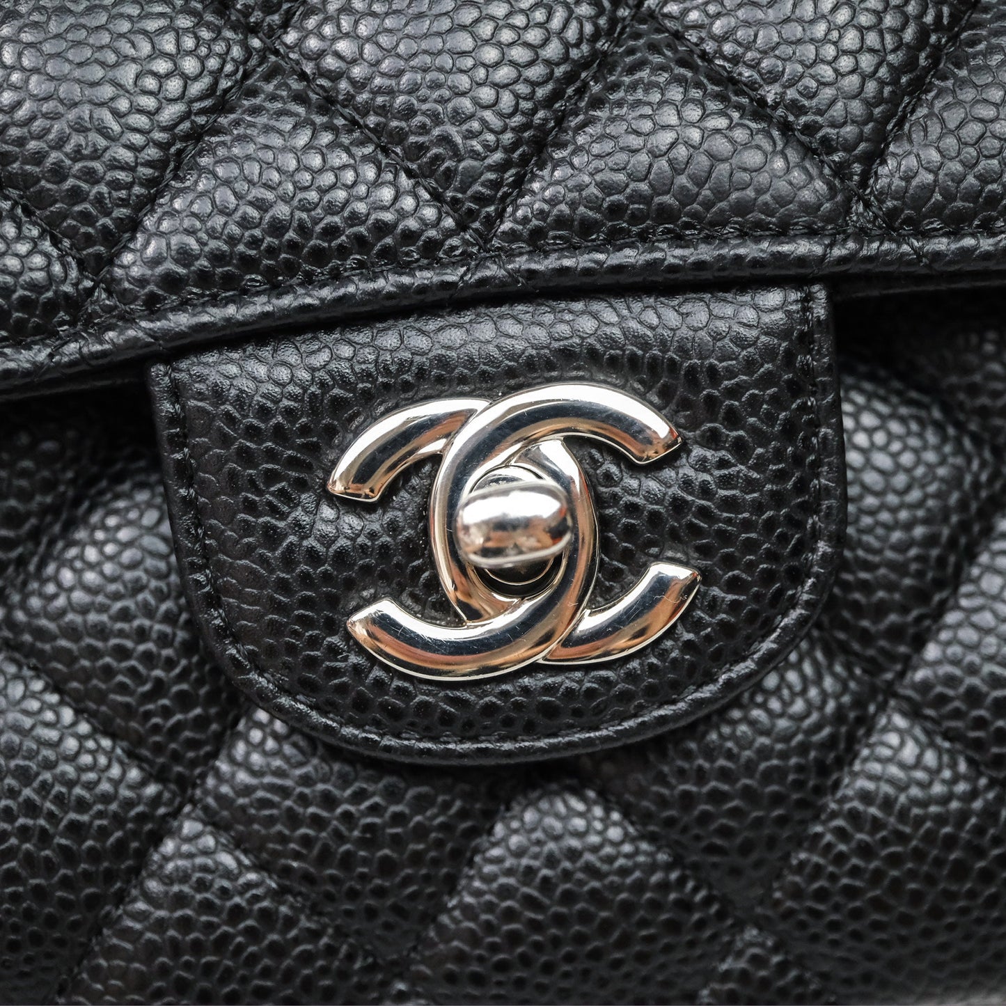 Chanel Small Classic Flap Quilted Black Caviar Silver Hardware