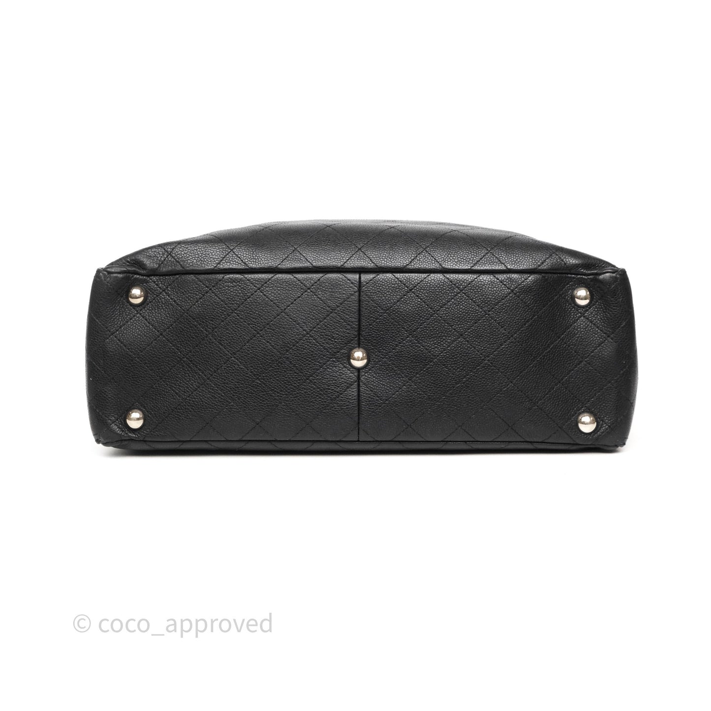 Chanel CC Pocket Tote Bag Black Caviar Silver Hardware