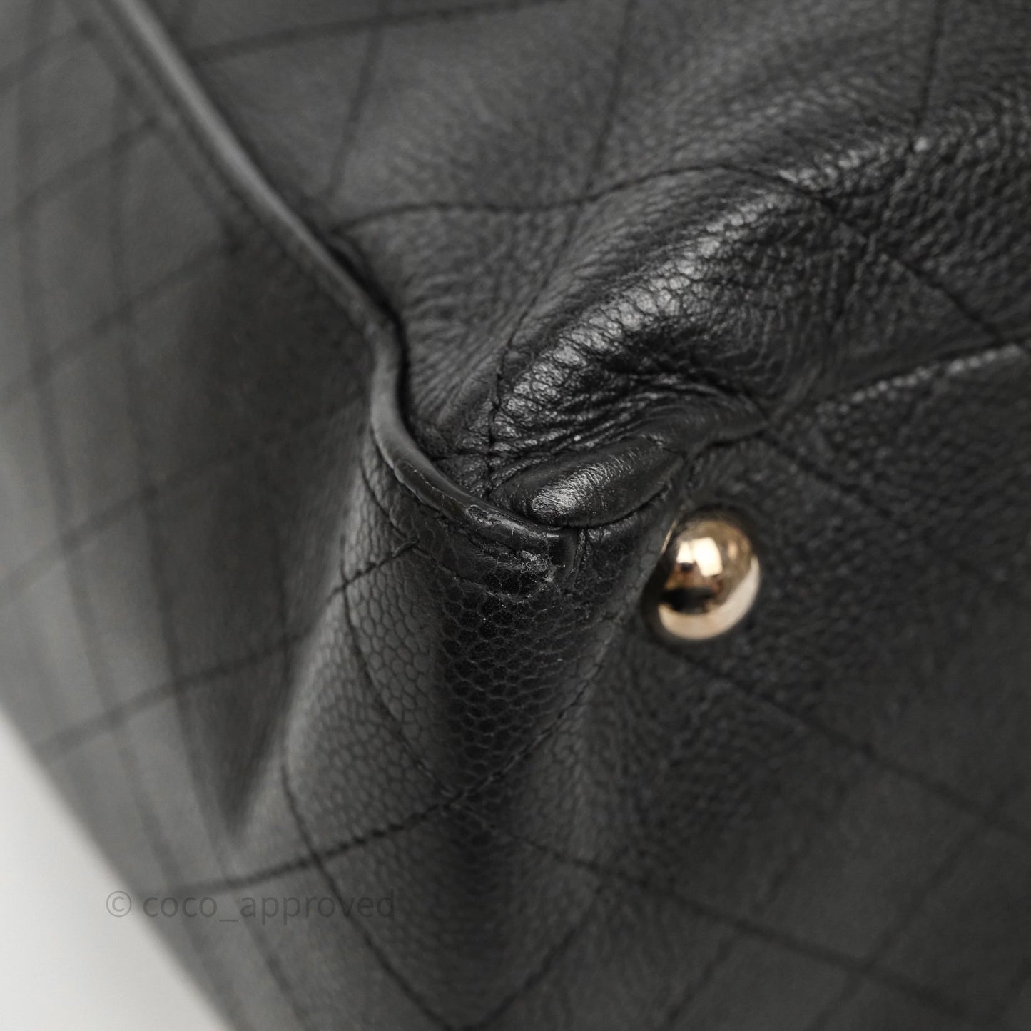 Chanel CC Pocket Tote Bag Black Caviar Silver Hardware