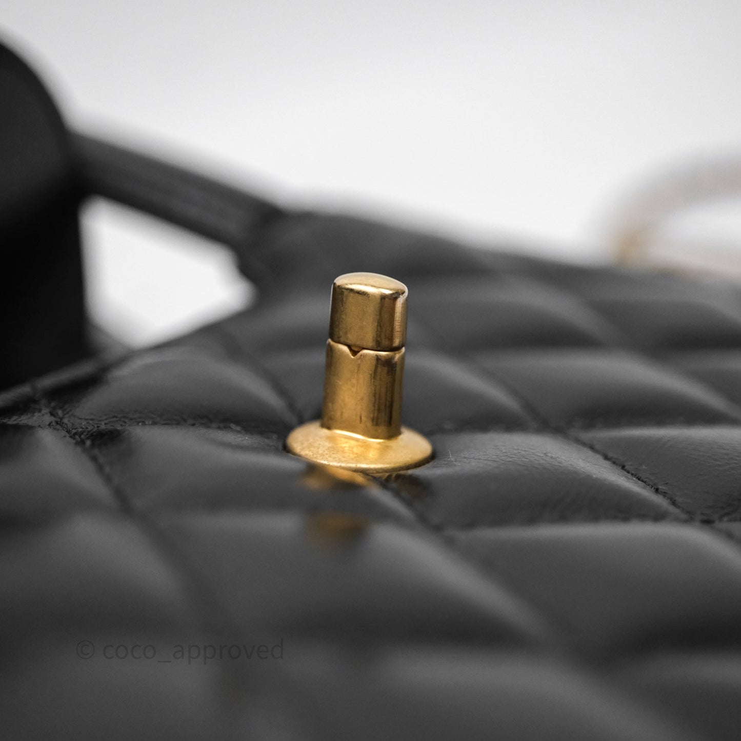 Chanel Kelly Bag Quilted Black Shiny Crumpled Calfskin Aged Gold Hardware