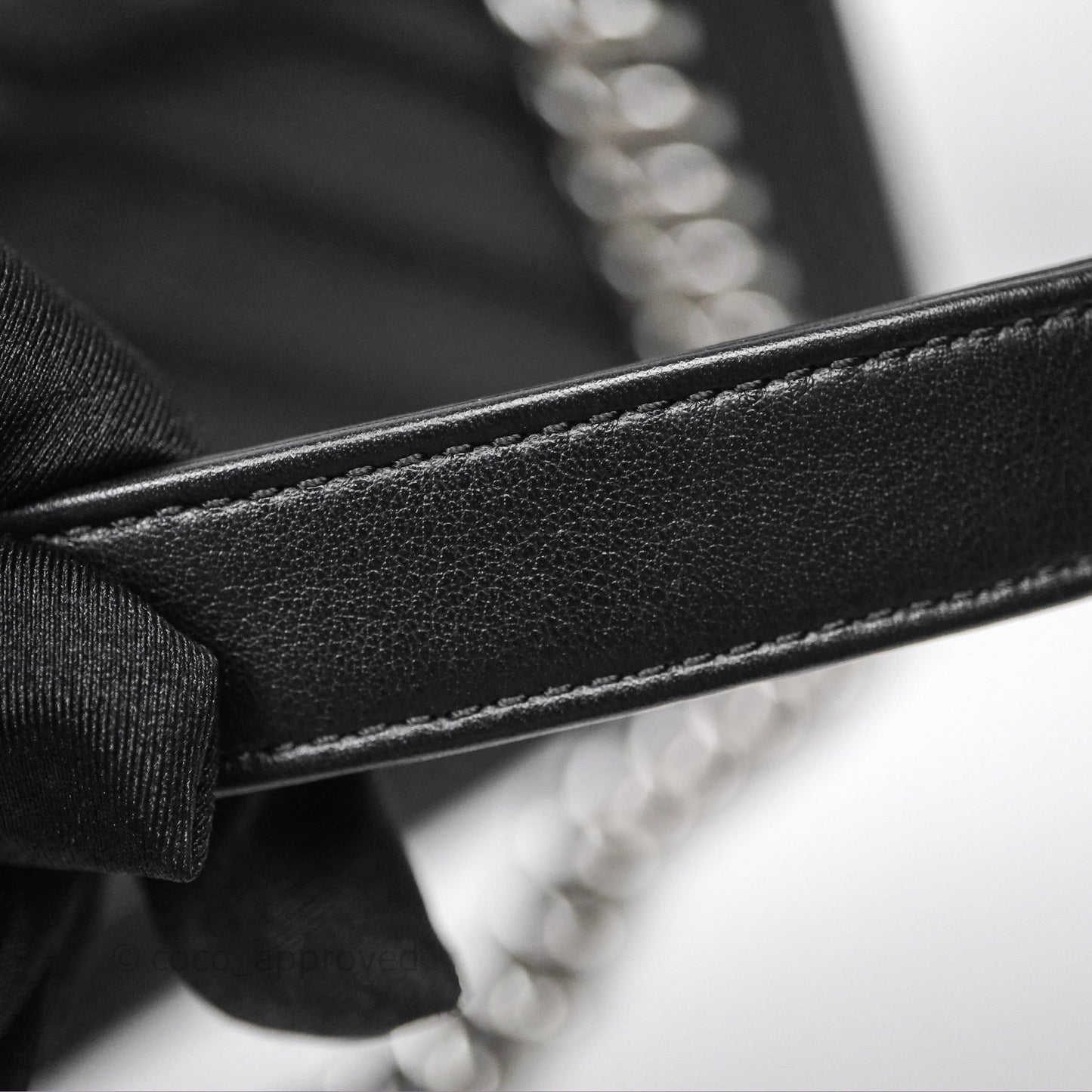 Chanel Medium Boy Chevron Black Calfskin Silver Hardware