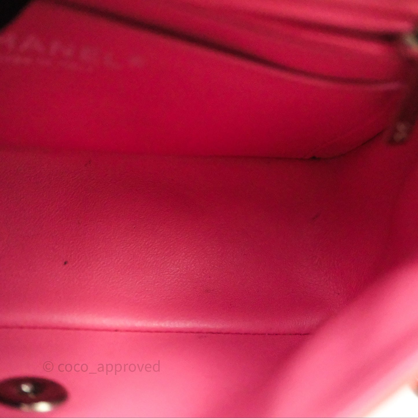 Chanel Quilted Mini Rectangular Pink Patent Silver Hardware