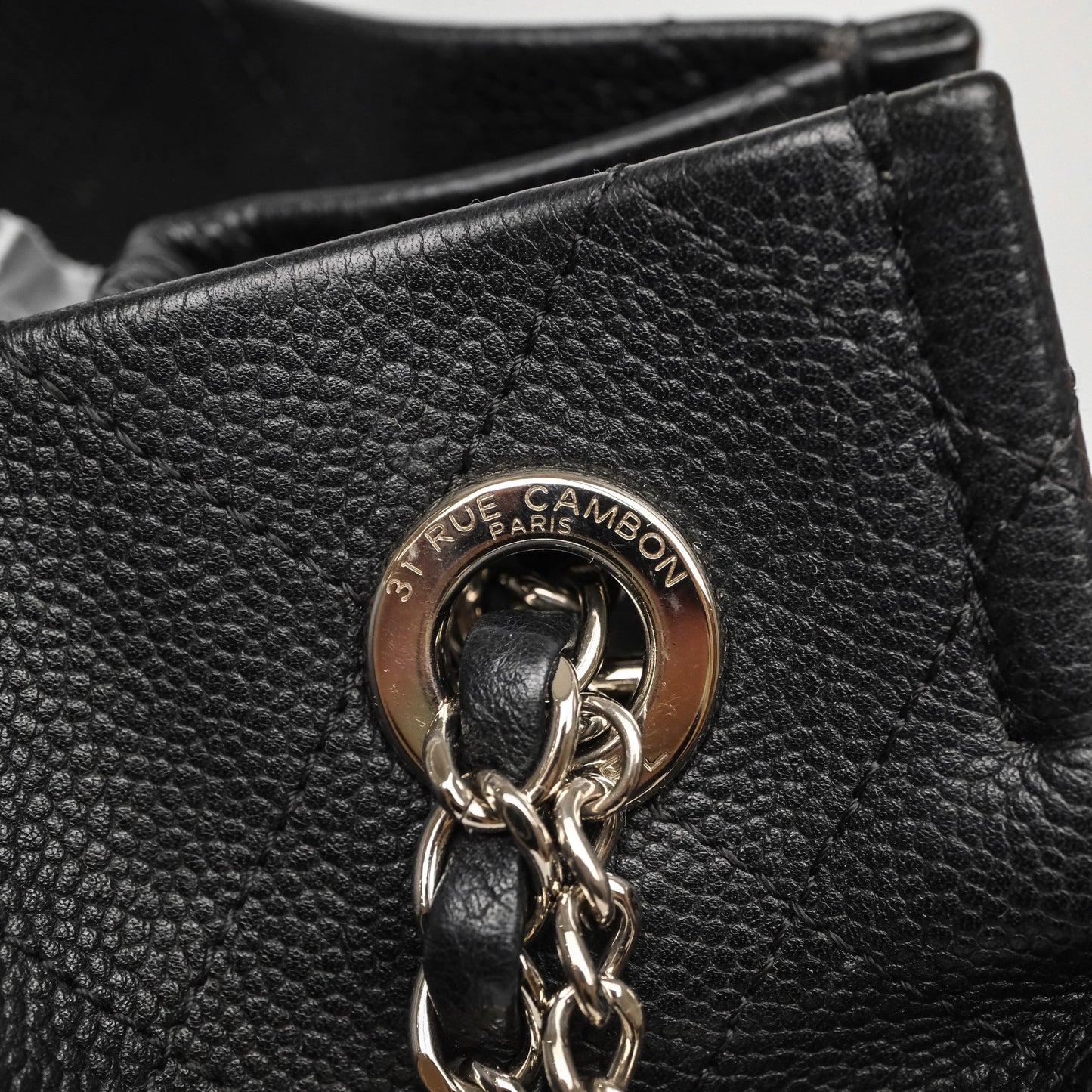 Chanel CC Pocket Tote Bag Black Caviar Silver Hardware