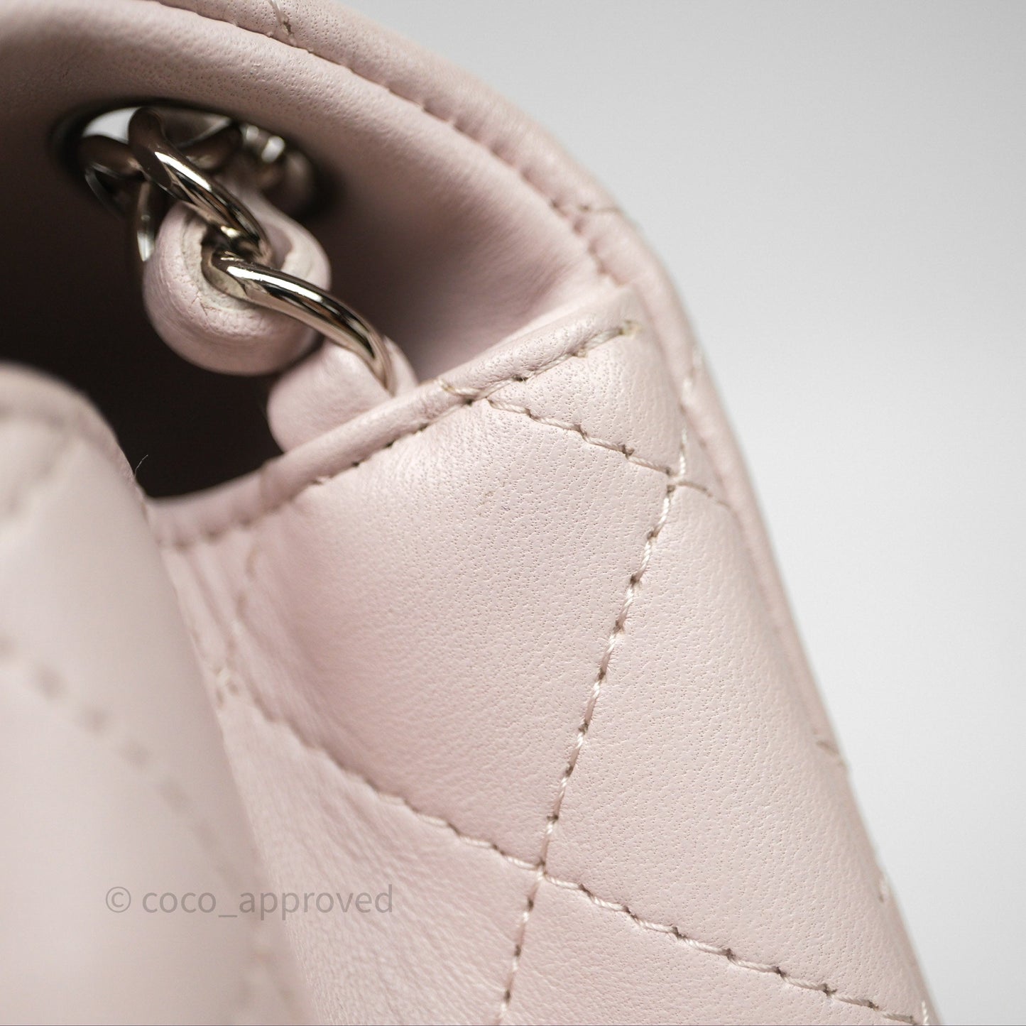 Chanel Mini Square Flap Quilted Lilac Lambskin Silver Hardware