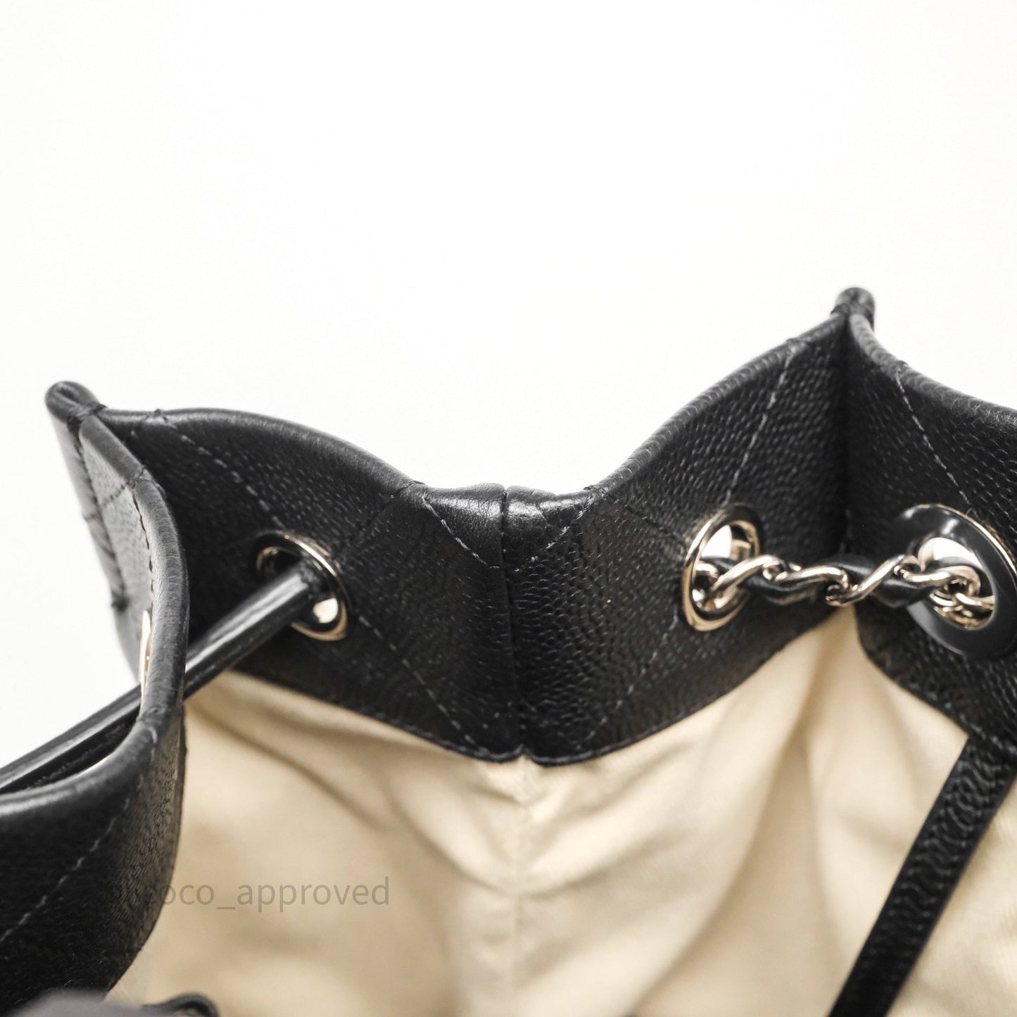 Chanel CC Pocket Tote Bag Black Caviar Silver Hardware