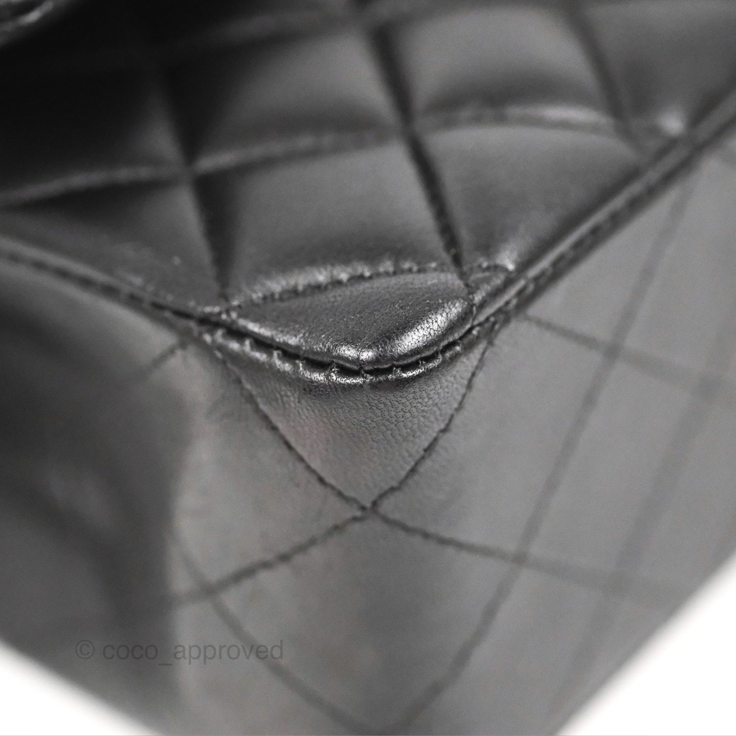 Chanel Classic M/L Medium Flap Quilted Black Lambskin Gold Hardware