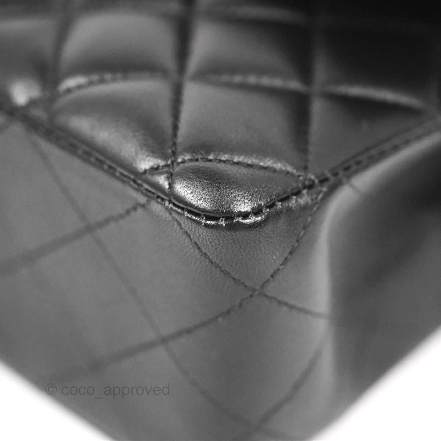 Chanel Classic M/L Medium Flap Quilted Black Lambskin Gold Hardware